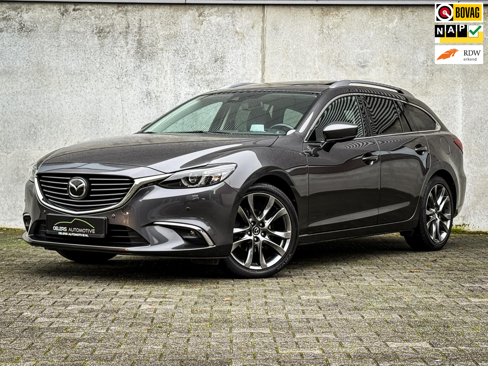 Mazda 6 Sportbreak 2.5 SkyActiv-G 192 GT-M | Head-up | Bose | Leder | Clima | Navi | Schuifdak | Machine Grey Metalic |