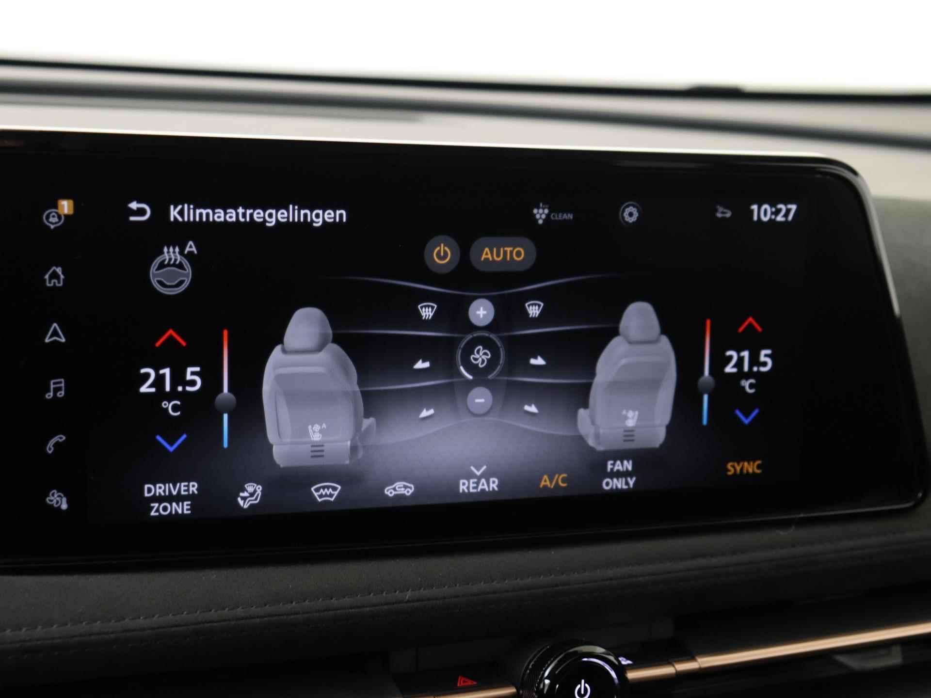 Nissan Ariya Evolve 91 kWh | 20" LMV | Two-Tone | Leder/Alcantara | Stoelverwarming en -ventilatie | Stuurwiel verwarmd | Achterbank verwarmd | ProPILOT | Bose Audio | 360-graden Camera | Elek. Achterklep - 12/31