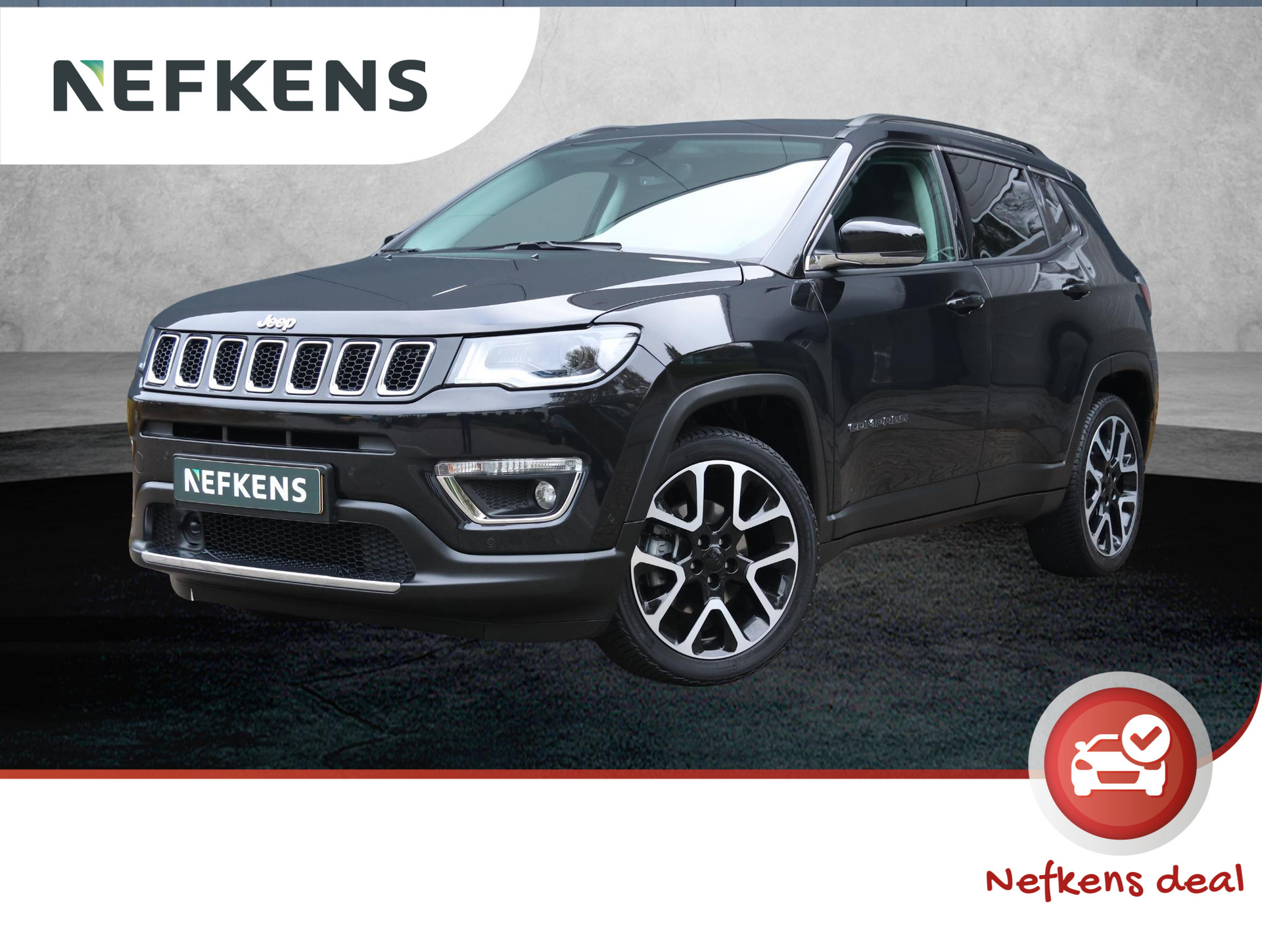 Jeep Compass 150pk Turbo Limited (1ste eig./Electr.klep/Camera/T.haak/19"LMV/NAV./Keyless)