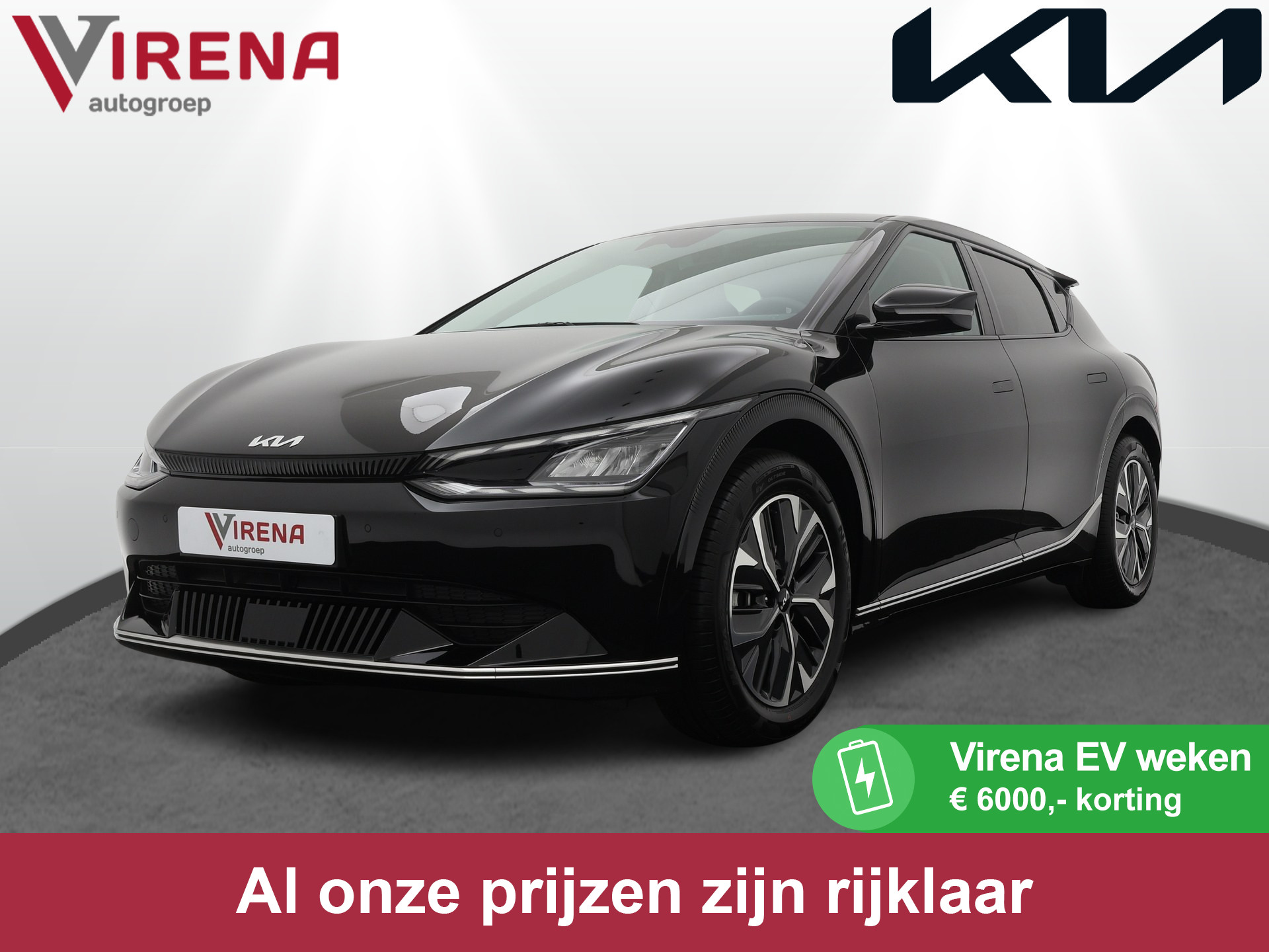 Kia Ev6 Plus 77.4 kWh - Apple CarPlay/Android Auto - Stoelkoeling/verwarming - Stuurverwarming - Meridian Audio - Fabrieksgarantie tot 05-2030