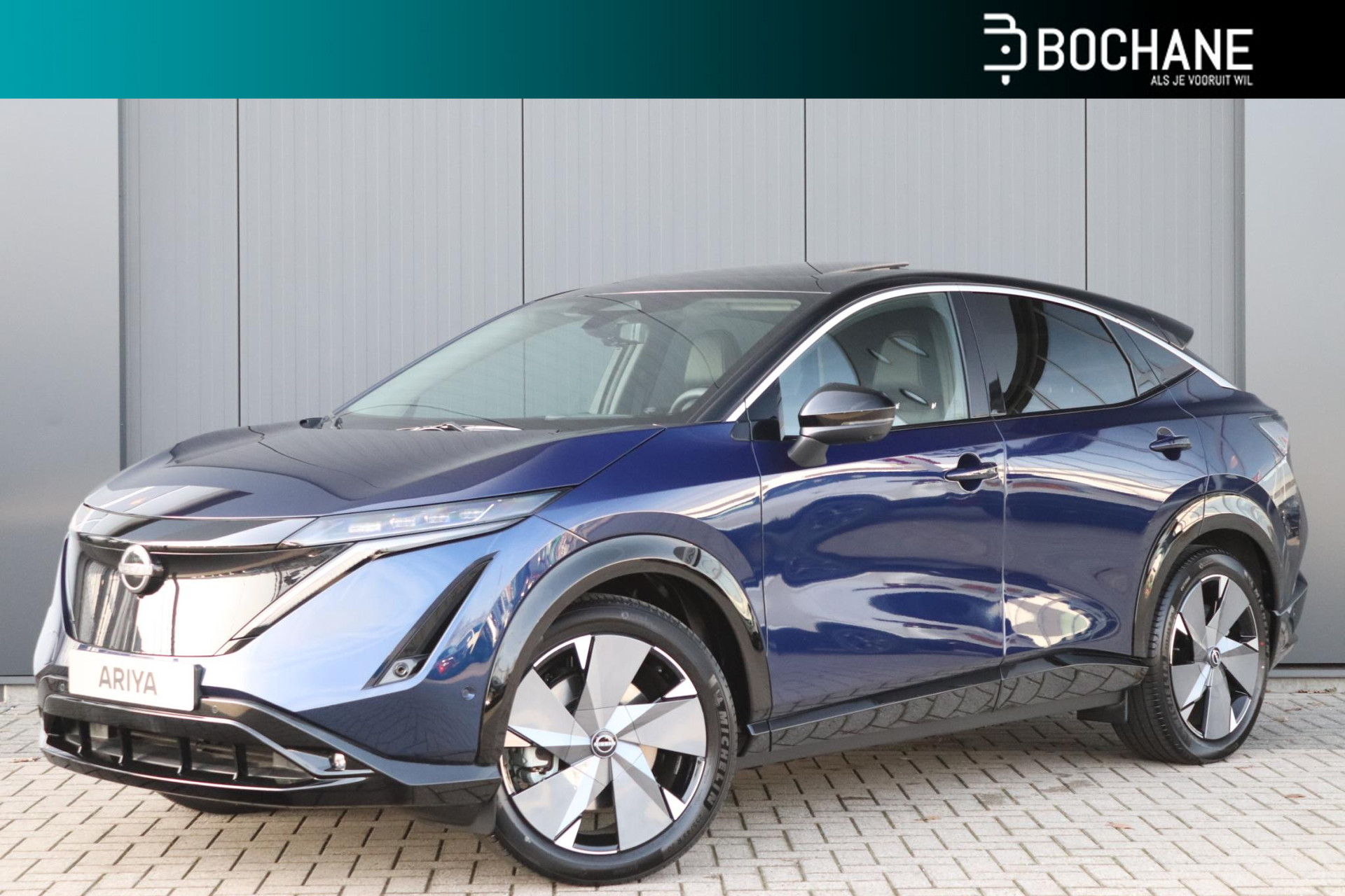 Nissan Ariya ADVANTAGE EDITION PLUS 66 kWh Nissan Ariya 66 kWh Evolve |20-inch L.M.Velgen| 22KW Lader| Parelmoer lak| Apple/Android-auto| Head-up display| verwarmde stoelen/stuur/voorruit|