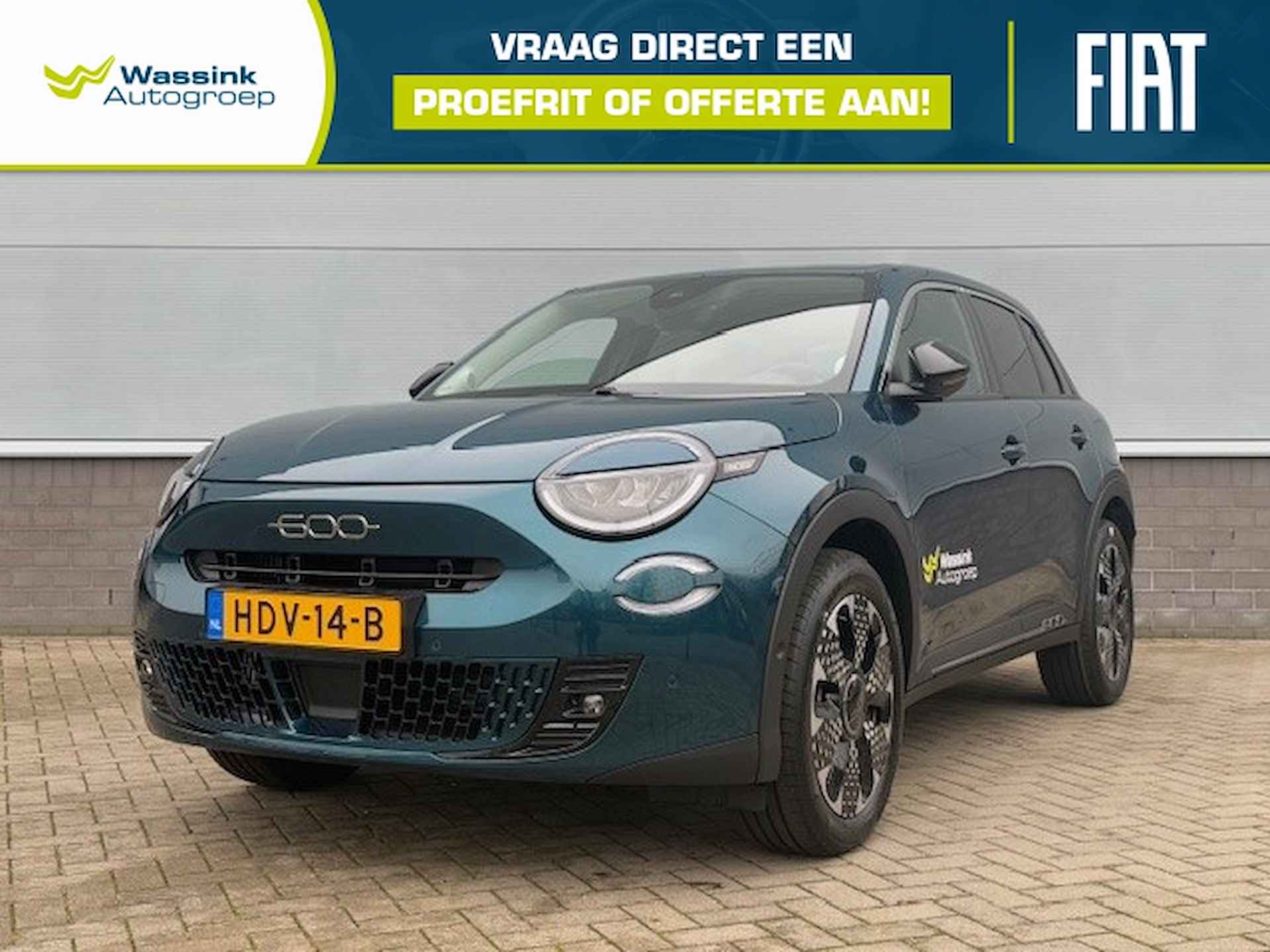 FIAT 600 1.2 Hybrid Turbo Charged 100pk Aut La Prima | Dodehoek-Detectie | Adaptive Cruise | 360 Graden Camera