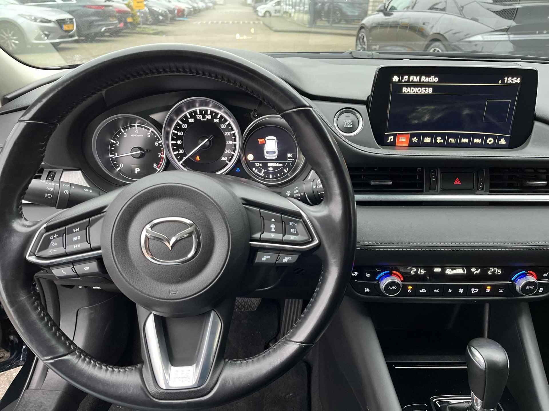 Mazda 6 Sportbreak 2.0 SkyActiv-G 165 Business Automaat | Rijklaarprijs! | Trekhaak 1500kg! | Leder + Stoel & stuur verwarming | Adaptive CC | 360 Camera | Stoelventilatie | Incl 36 mnd Bovag garantie! | - 21/29