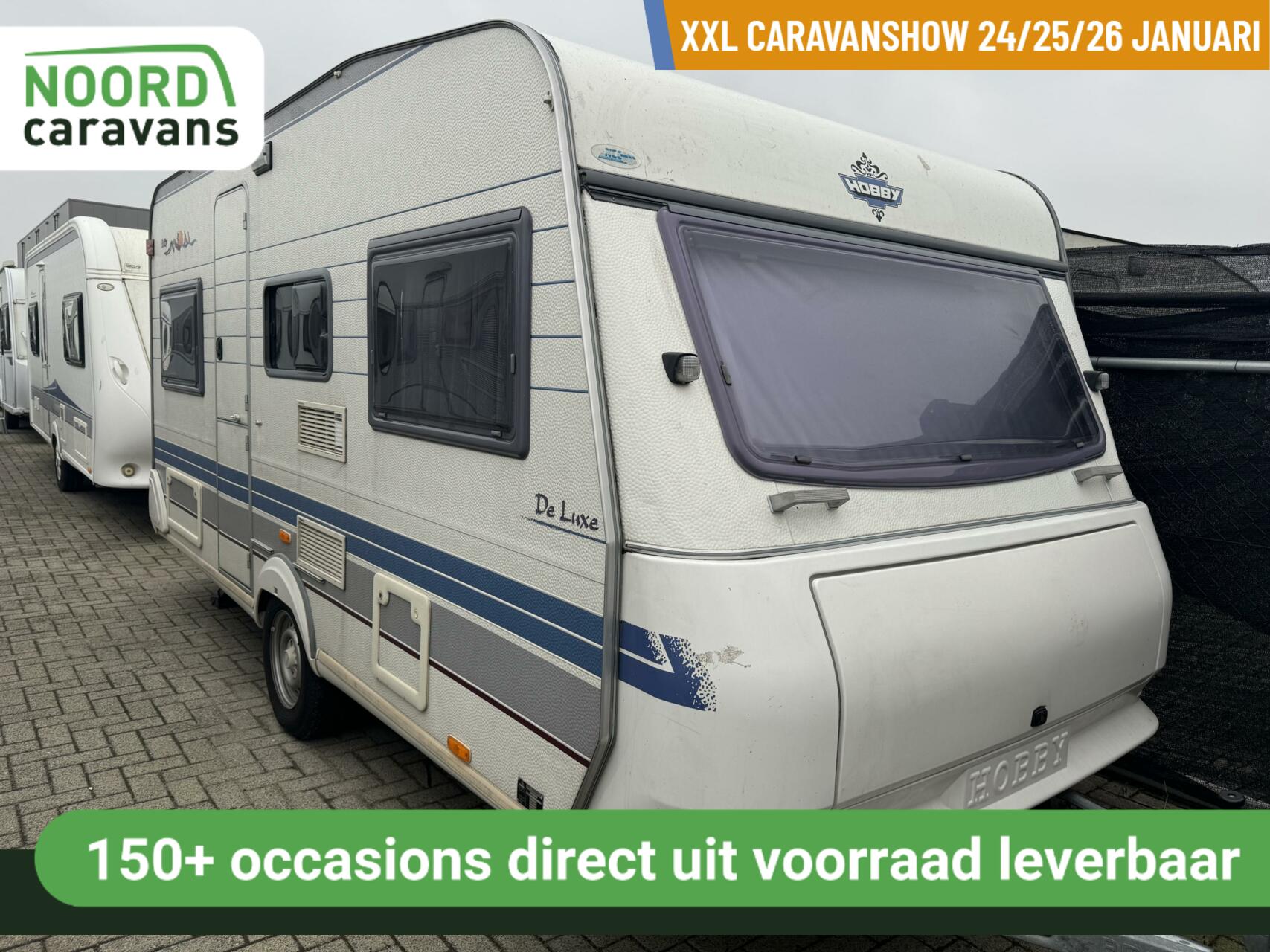 HOBBY DE LUXE 450 DWARSBED + RONDZIT + VOORTENT