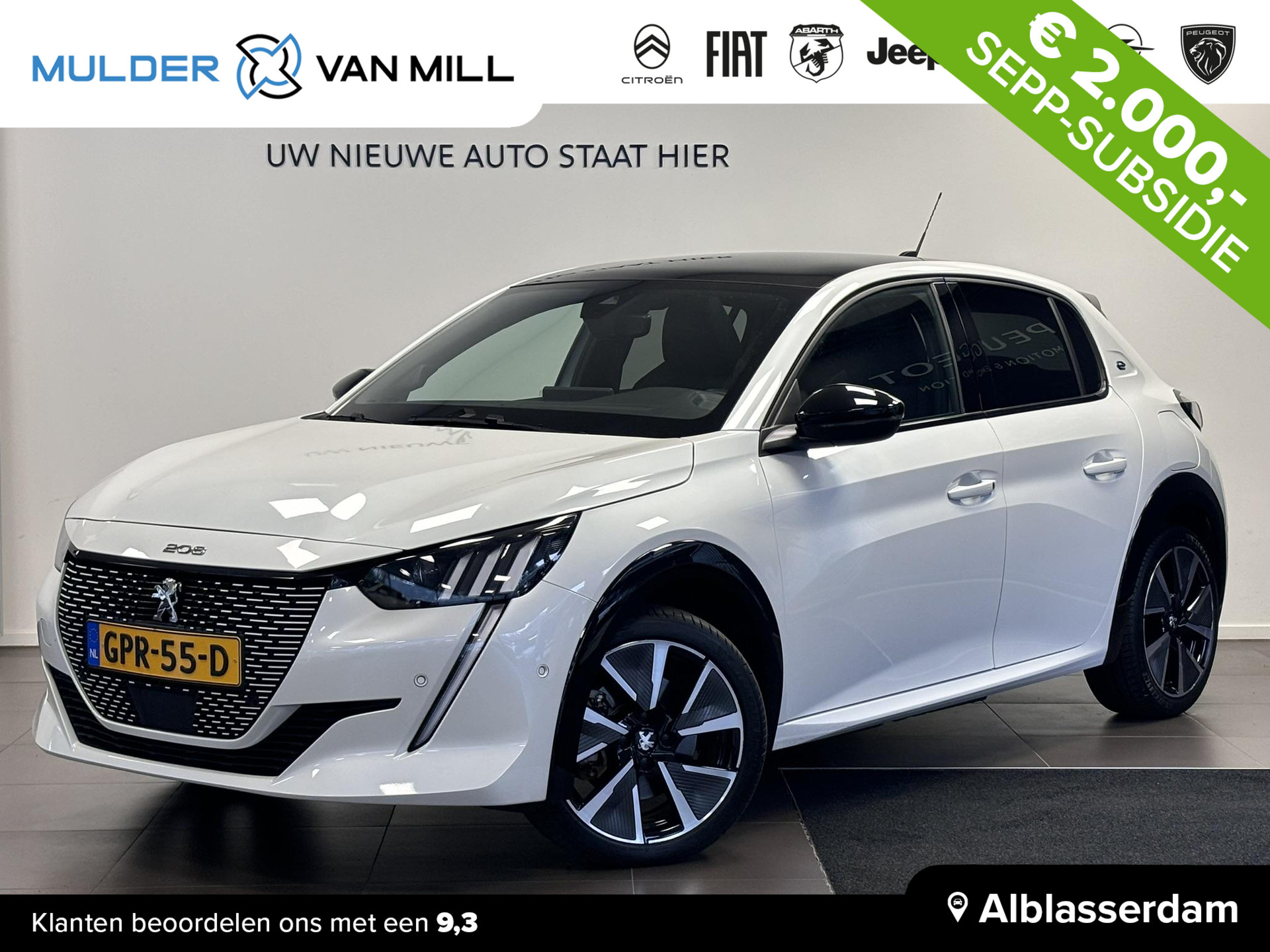 Peugeot e-208 5-deurs GT EV 3-FASEN 50kWh 136pk AUTOMAAT | PANODAK | NAVI | STOELVERW. | CAMERA | DODEHOEKBEW. | BLACK DIAMOND | DAB+ | LM-VELGEN 17" |