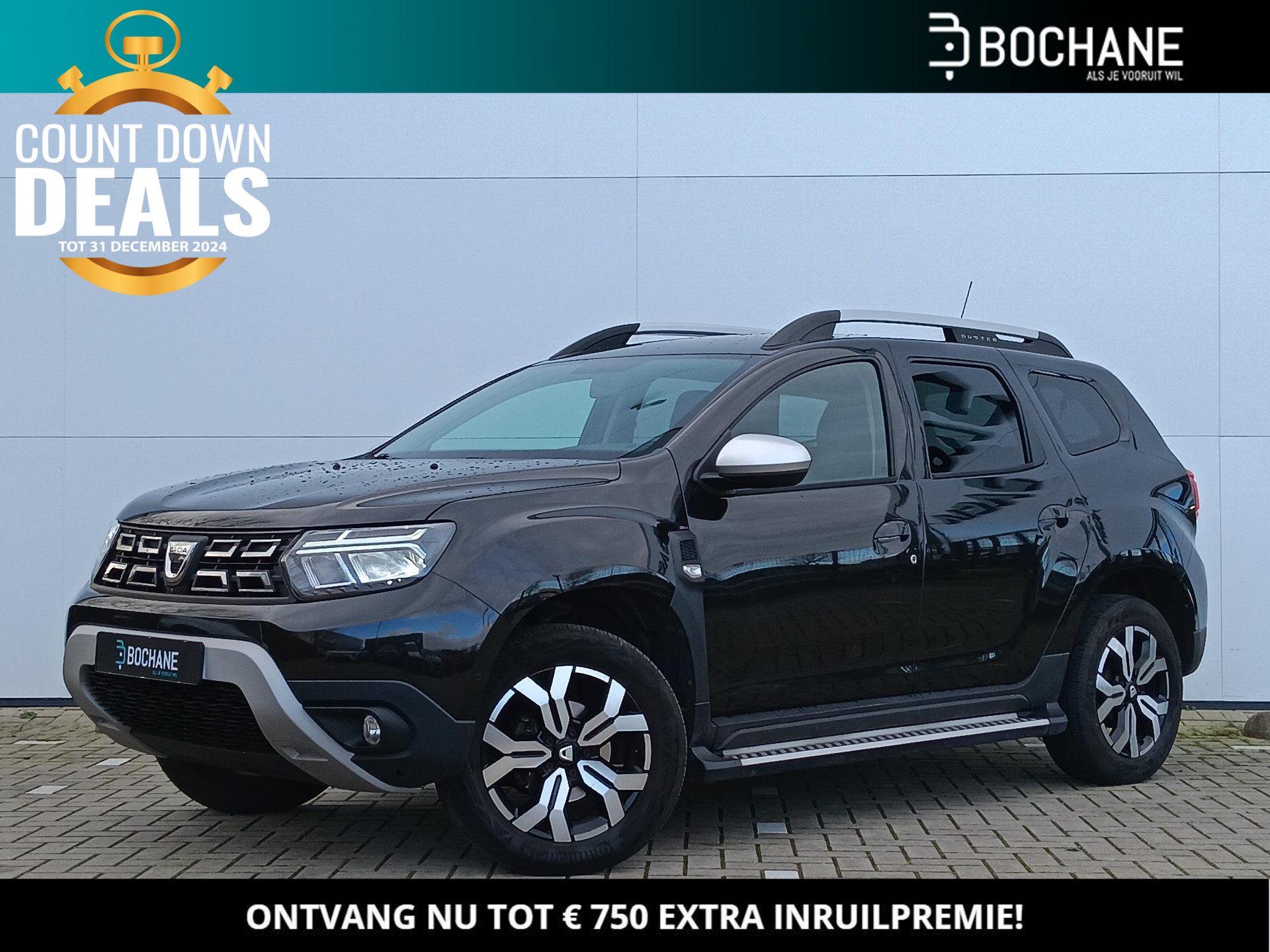 Dacia Duster 1.0 TCe 100 Bi-Fuel Prestige | Leder | 360° Rondomzichtcamera | Trekhaak | Sidesteps