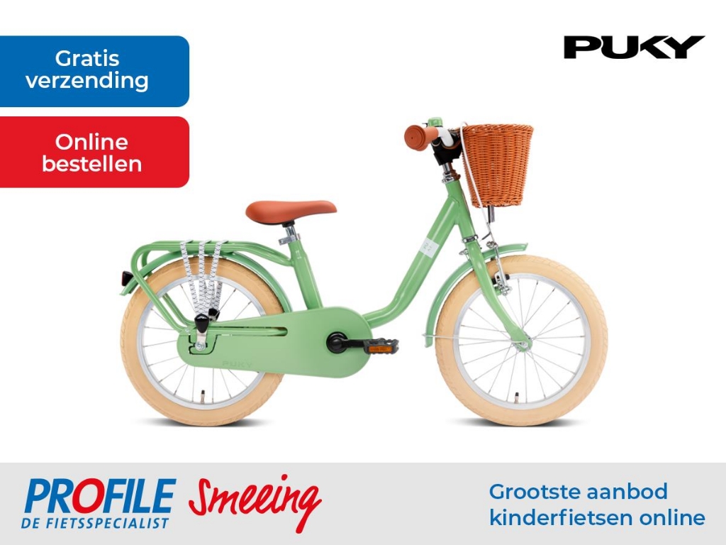Mainstream ziel Sta in plaats daarvan op Puky Steel Classic - Kinderfiets - 16 inch - Retro groen - 4+ Jaar |  viaBOVAG.nl