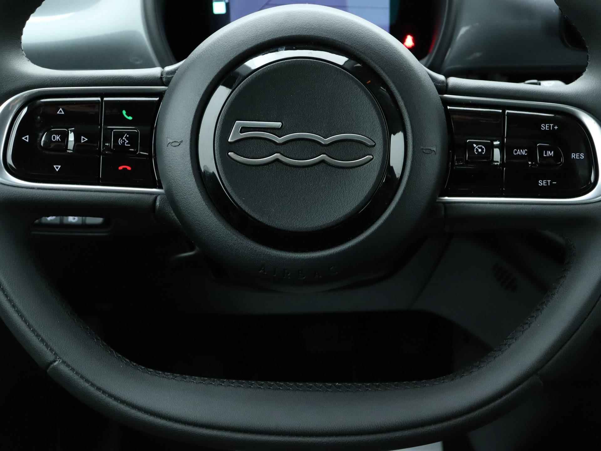 Fiat 500e Cabriolet Icon 42 kWh | Navigatie |  Cruise control | Apple/Android carplay | Lichtmetalen velgen | Stoelverwarming | - 17/21