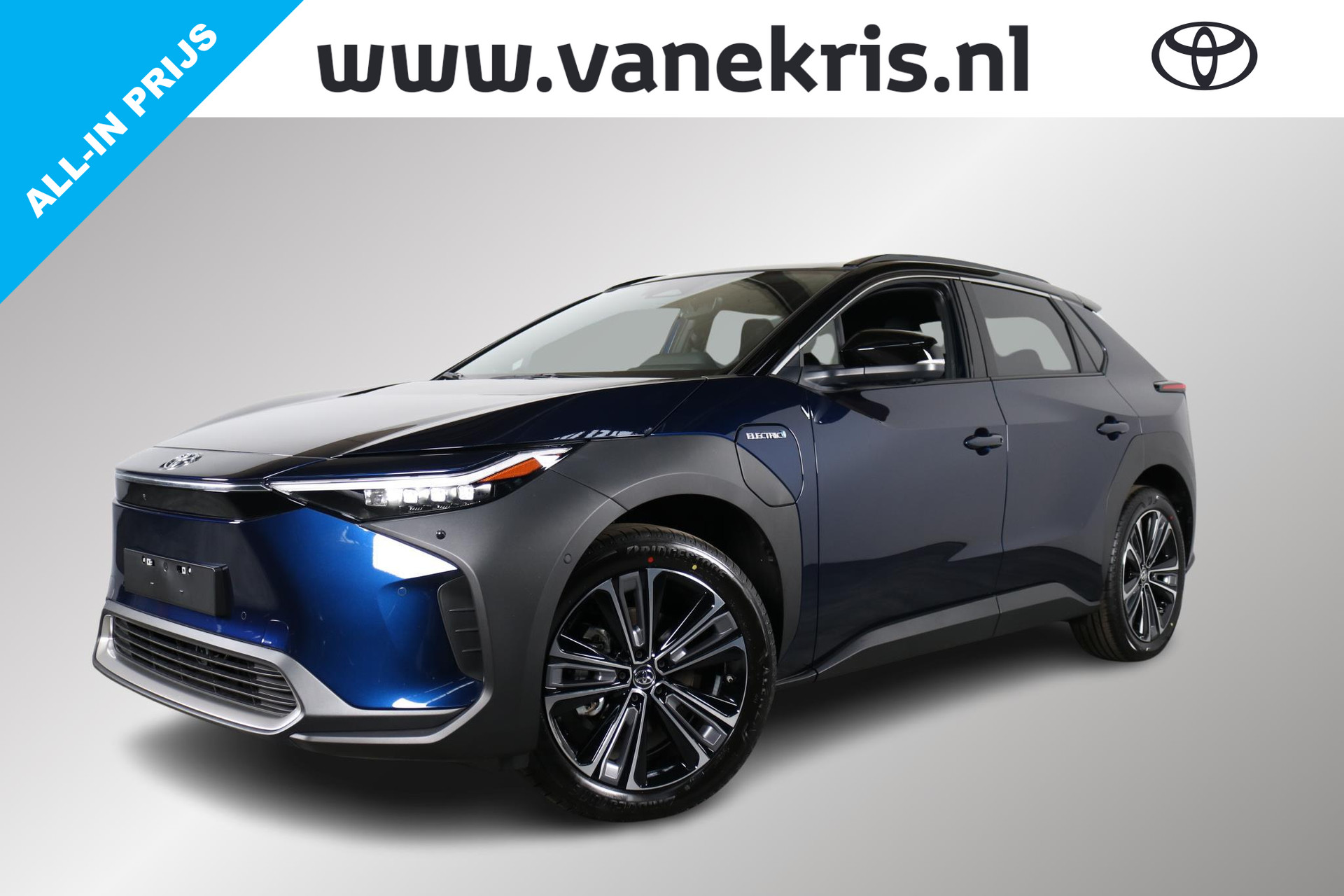 Toyota bZ4X Premium 71 kWh Bi-tone, Panoramadak, 20" LM, NIEUW , Direct beschikbaar! bij viaBOVAG.nl