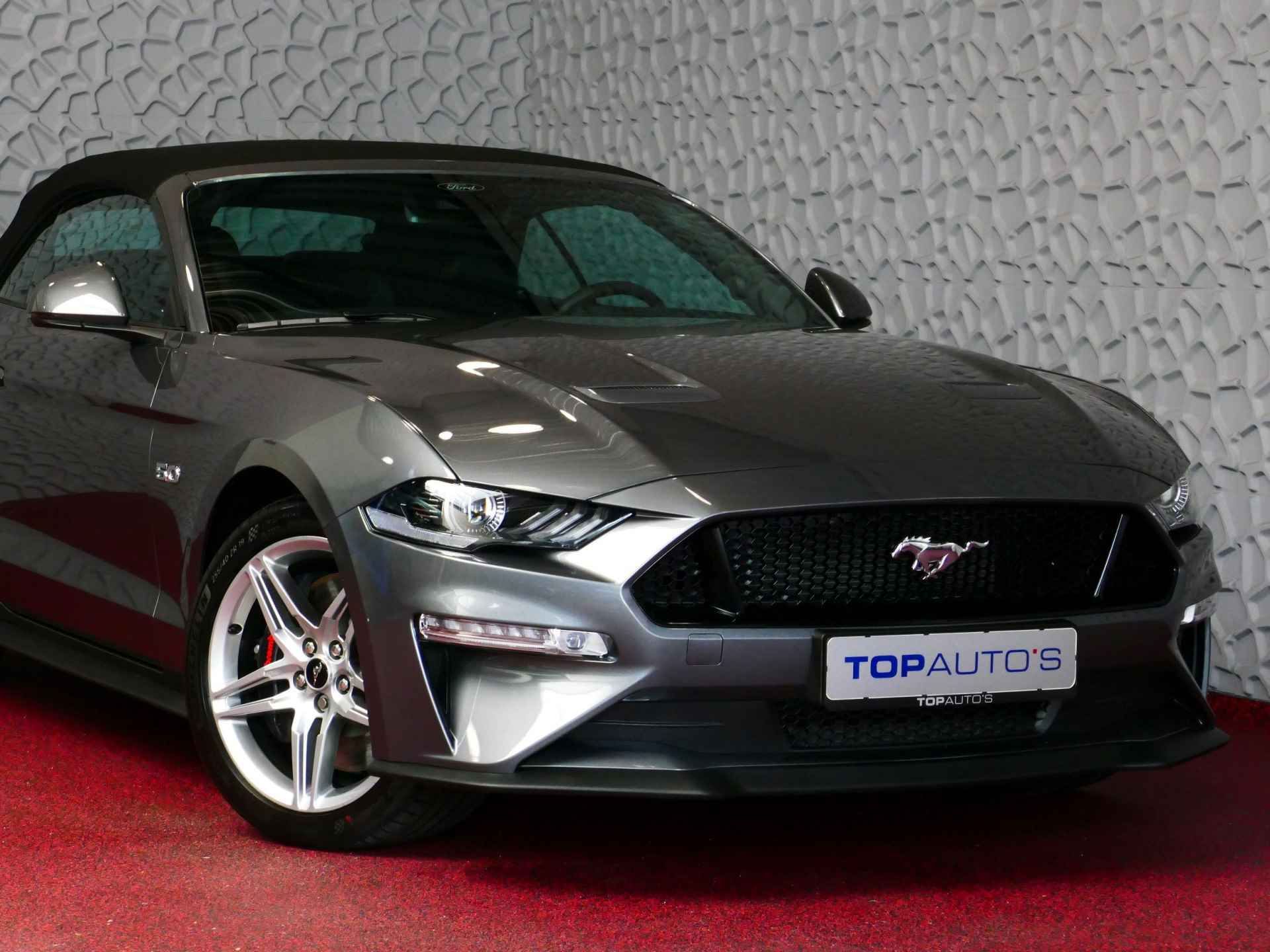 Ford Mustang Convertible 5.0 V8 GT ✅ STOEL.VERW/KOELING ✅FABRIEKSGARANTIE NAVI CAMERA CARPLAY 06/23 - 75/105