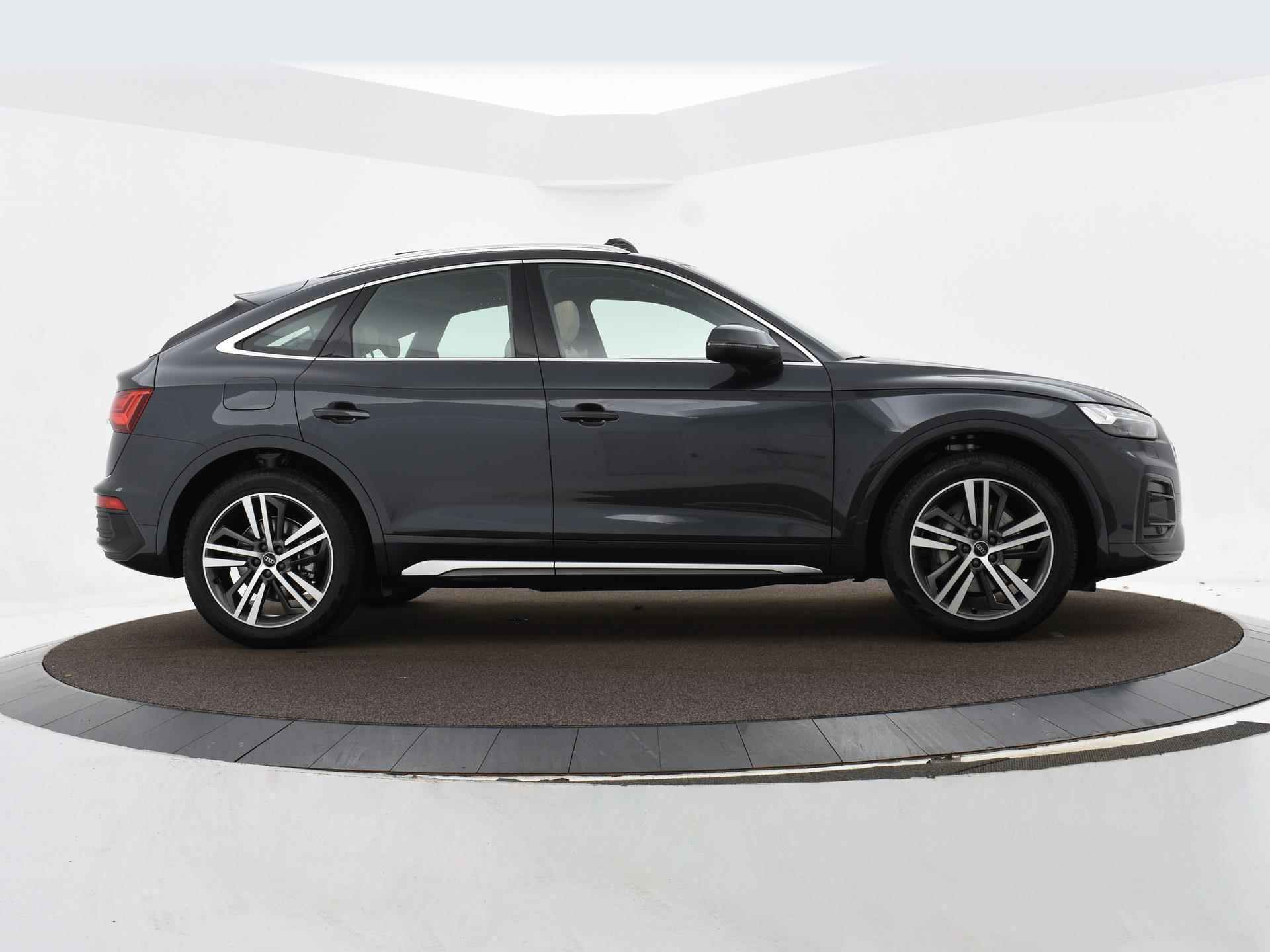 Audi Q5 Sportback Advanced edition 50 TFSI e 220 kW/299 PK · Luchtvering · Glazen panoramadak · Ass. pakket City + Tour · Lederen bekleding · MEGA Sale - 4/36