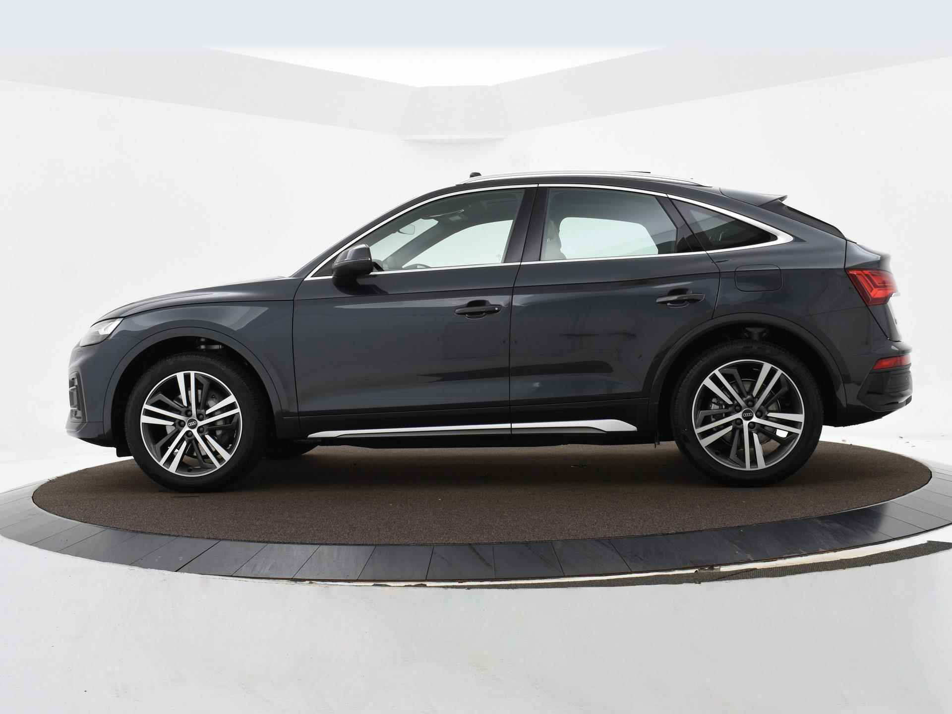 Audi Q5 Sportback Advanced edition 50 TFSI e 220 kW/299 PK · Luchtvering · Glazen panoramadak · Ass. pakket City + Tour · Lederen bekleding · MEGA Sale - 6/36