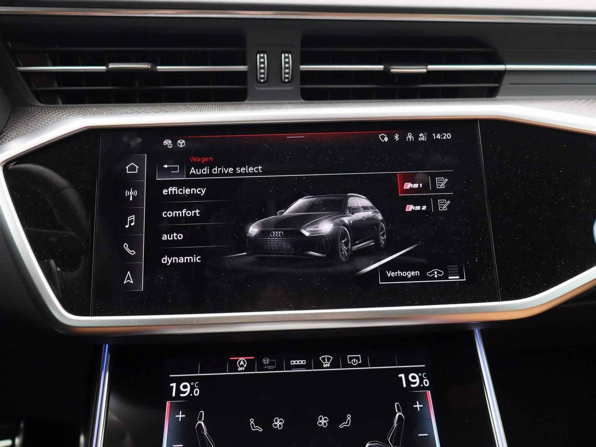 Audi RS6 Avant TFSI quattro 600 PK | RS-sportuitlaatsysteem | RS-dynamiekpakket | RS adaptive air suspension | Panoramadak | Zwart Optiek Plus | Navigatie plus | Soft Close | Virtual cockpit | Zwenkbare trekhaak | Valcona Leder Cognac  | Memory seats | Stoelventilatie | Stoelverwarming | Lichtmetalen velgen | Bang & Olufsen | - 32/58