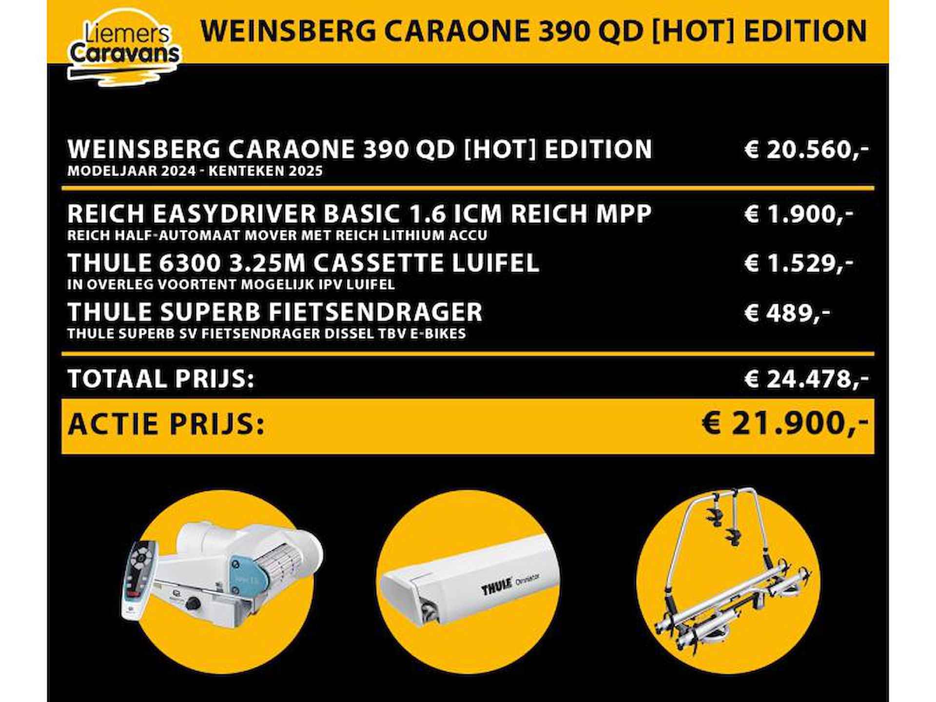 Weinsberg CaraOne Edition HOT 390 QD LUIFEL-MOVER-FIETSDRAGER - 2/3