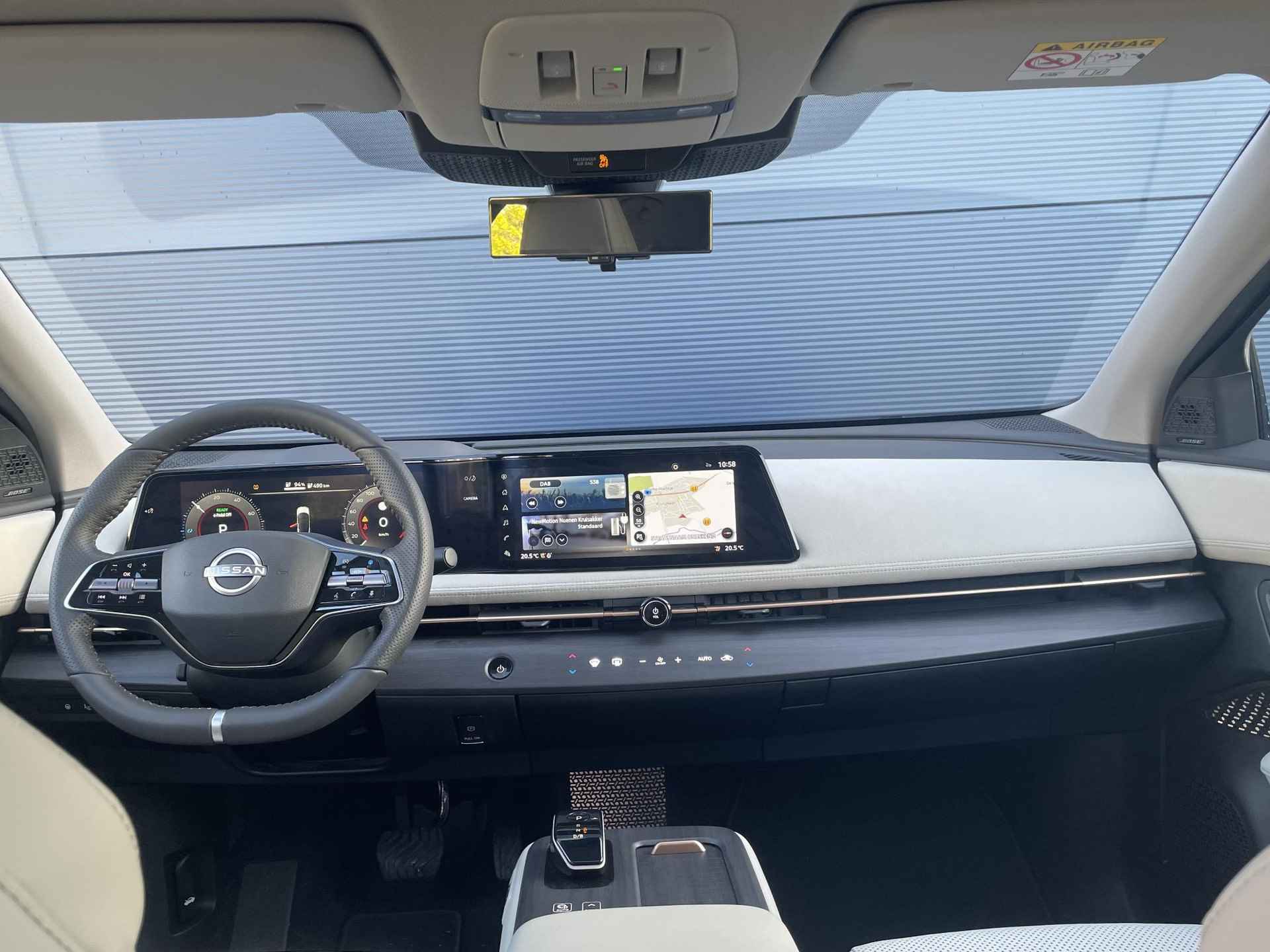 Nissan Ariya Evolve 87kWh | Elektr. voorstoelen | Stuur & Voorruit verwarmd | Voorstoelen Verwarmd & Verkoeld | 360° Camera | Schuif/Kantel Dak | BOSE | Apple Carplay | Anroid Auto - 12/25