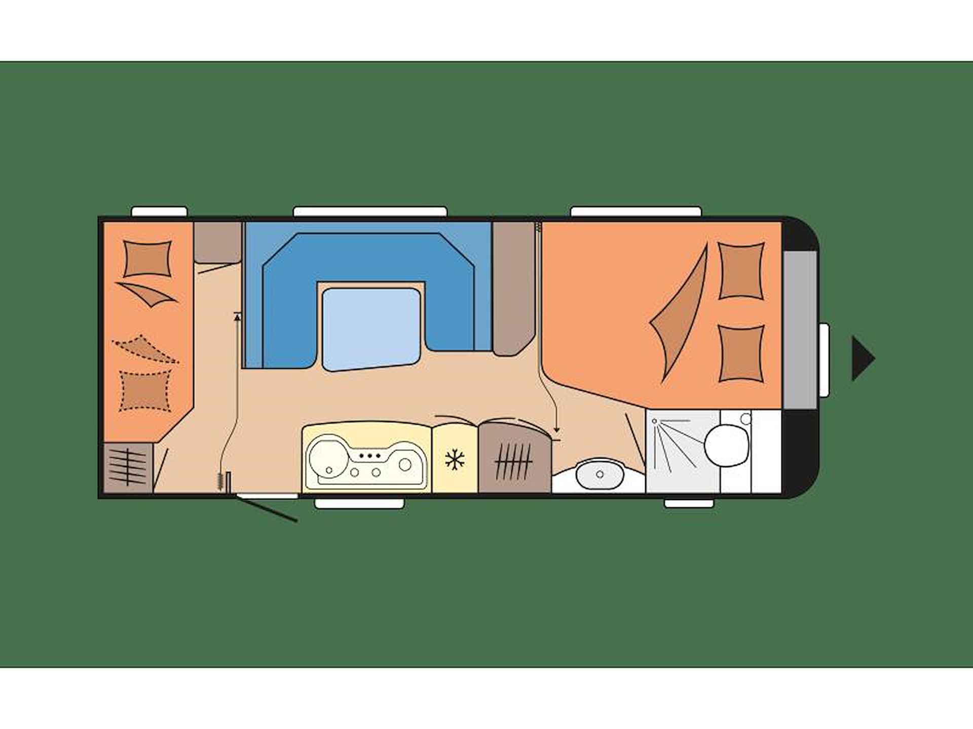 Hobby De luxe Easy 560 KMFE +voortent - 17/19