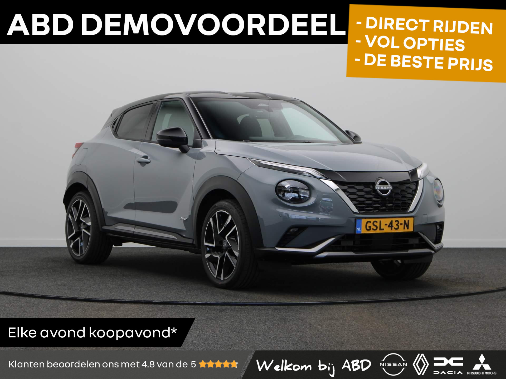 Nissan Juke 1.6 Hybrid N-Design | Stoelverwarming | Stuurwiel Verwarming | Two Tone Ceramic Grey/Carbon Black |