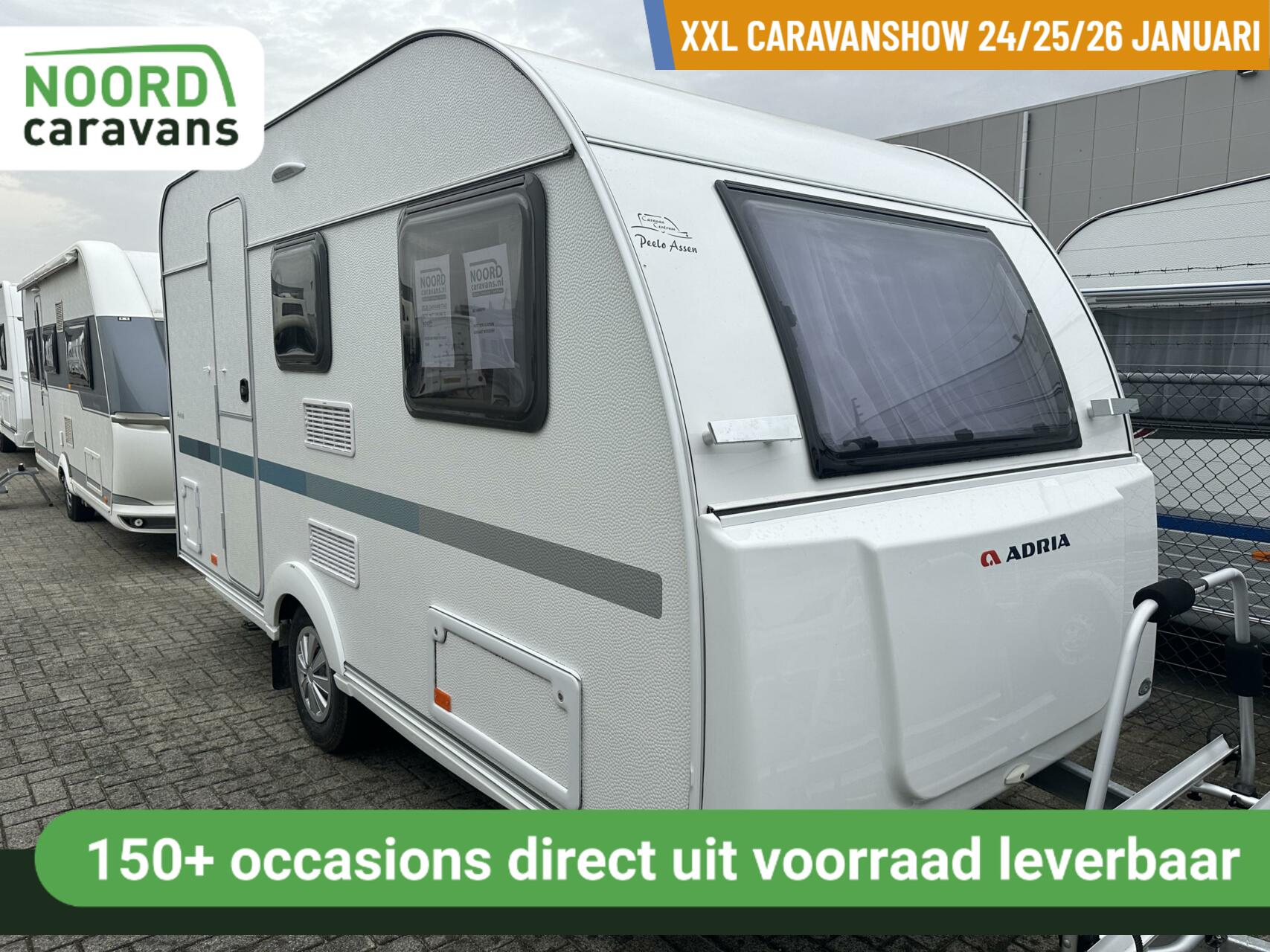 ADRIA AVIVA 400 PS DWARSBED + VOORTENT + TREINZIT + DOUCHE