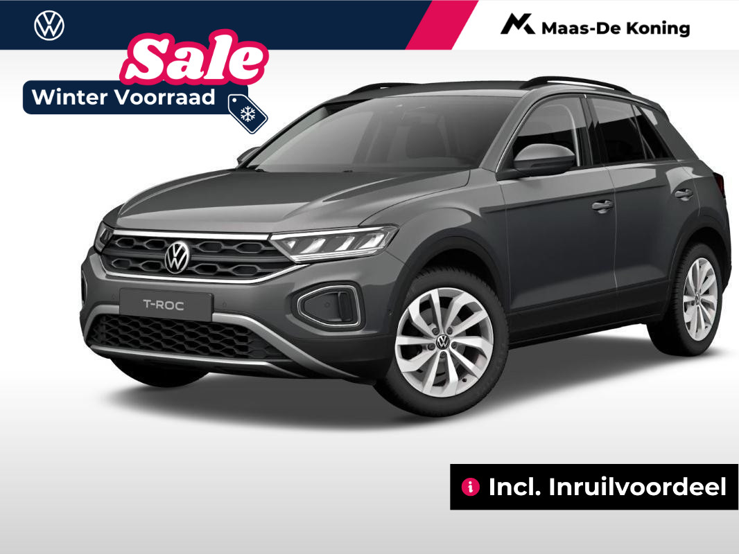 Volkswagen T-Roc Life Edition 1.0 TSI 116 pk 6 versn. Hand Volkswagen T-Roc Life Edition 1.0 TSI 116 pk 6 versn. Hand  · Airconditioning automatisch, 2-zone (climatronic) · Privatelease vanaf €,-398 per maand · Incl. inruilvoordeel ·