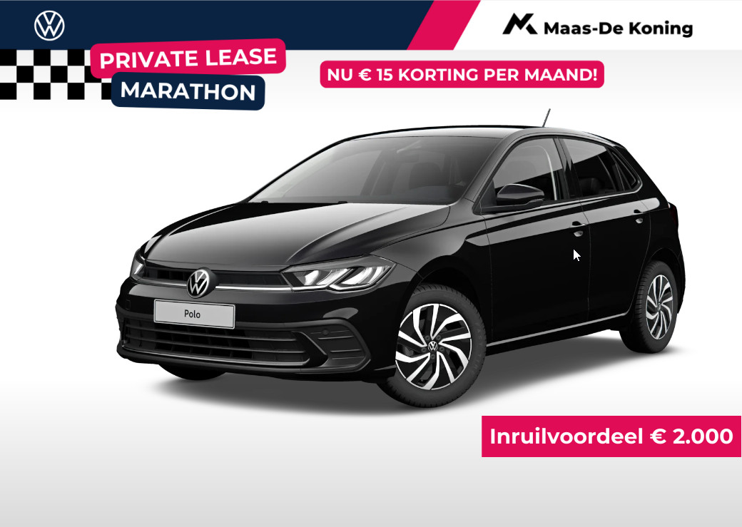 Volkswagen Polo Life Edition TSI 1.0 70 kW / 95 pk 5 versn. Hand  € 353 per maand Private Lease Actie