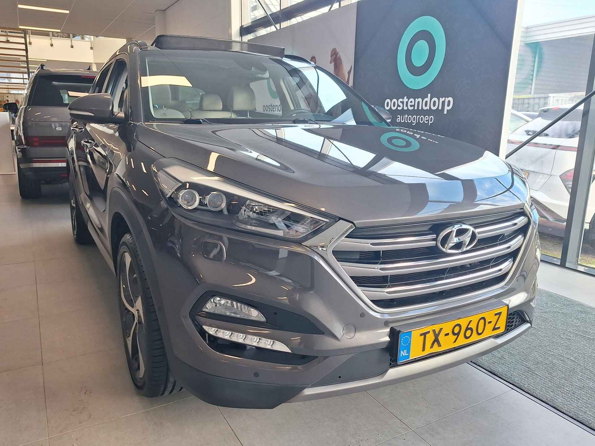 Hyundai Tucson 1.6 T-GDi Premium 4WD 7dct Automaat | Rijklaarprijs! | Full Options! | Panorama Dak | Beige Leder | Trekhaak 1600kg! | Inclusief 12 mnd Bovag-Garantie! | - 15/23