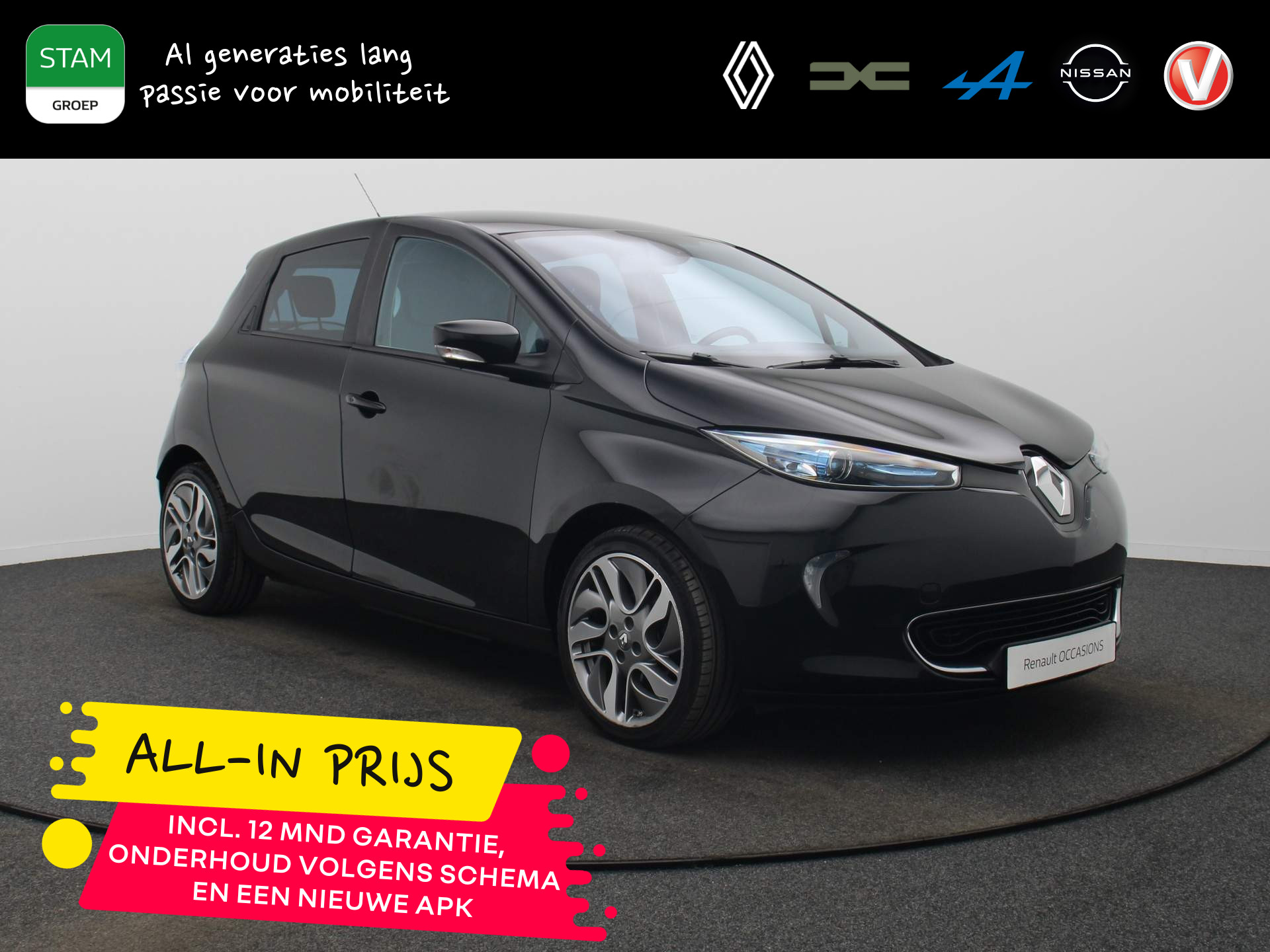 Renault ZOE Q210 Intens Quickcharge 22 kWh HUURBATTERIJ ALL-IN PRIJS! Climate control | Parkeersensoren achter | 17" inch velgen