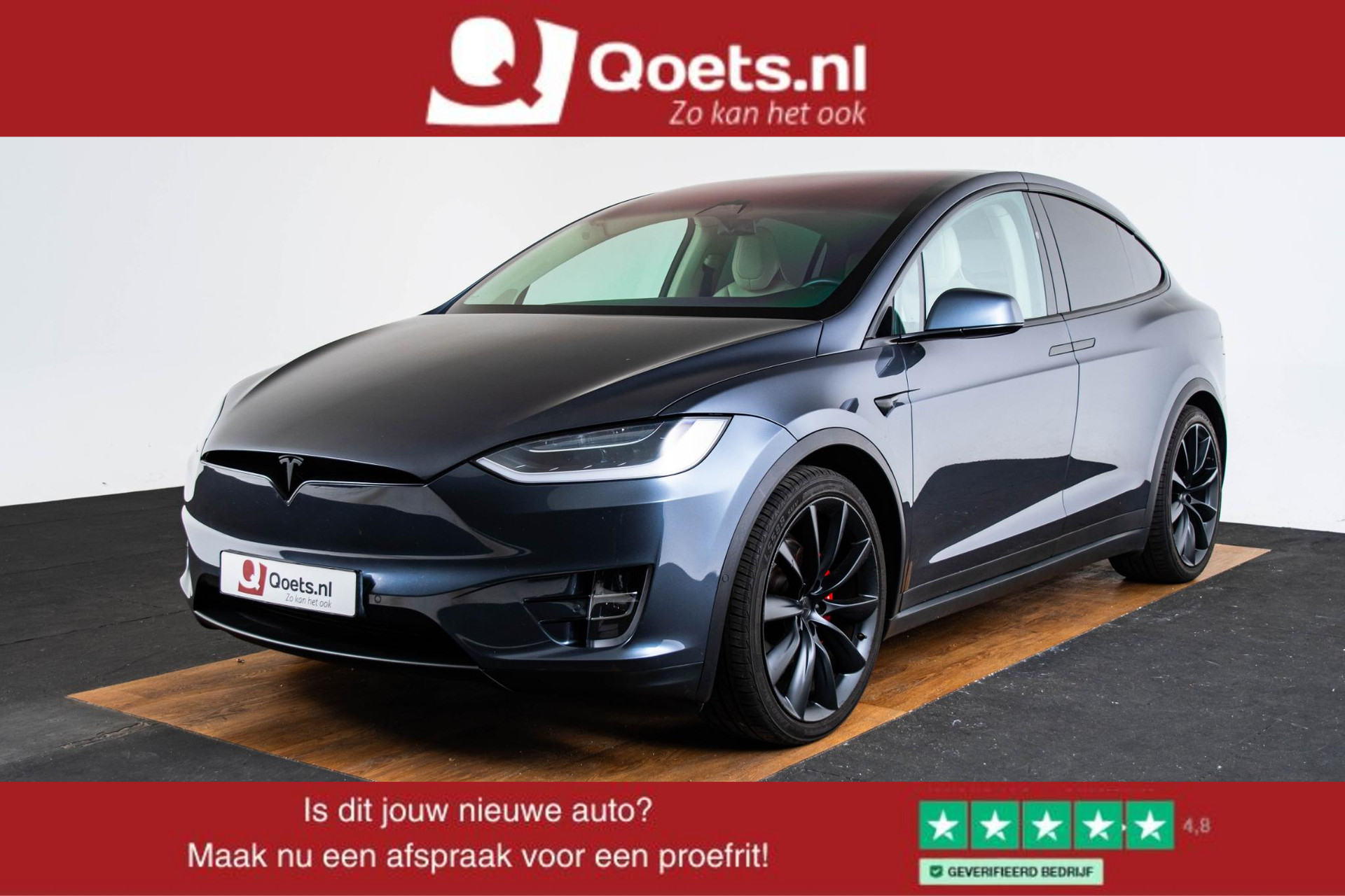 Tesla Model X 75D Base 7p. Trekhaak - 22 inch - Camera - Leder - Adaptive Cruise Control - Panoramadak