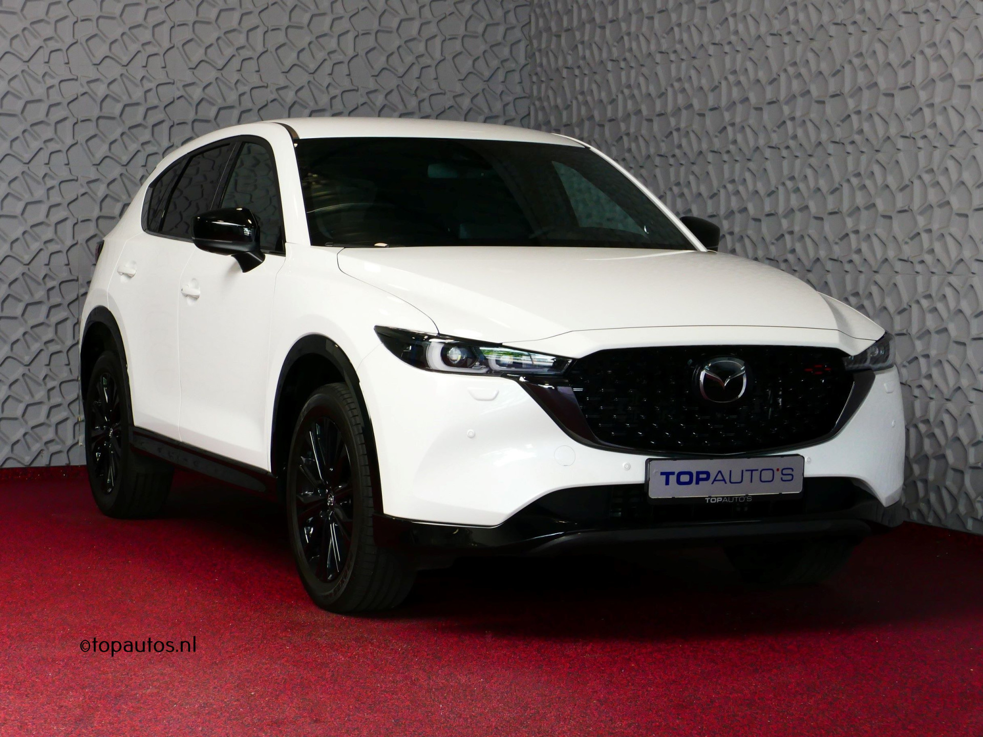 Mazda CX-5 2.0 SkyActiv-G 165 HOMURA BLACKLINE PACK LEER/ALCANTARA ELEK.KLEP ADAP.CRUISE 19''LMV HEAD-UP 360.CAMERA FULL LED CARPLAY NAVI S 08/2023