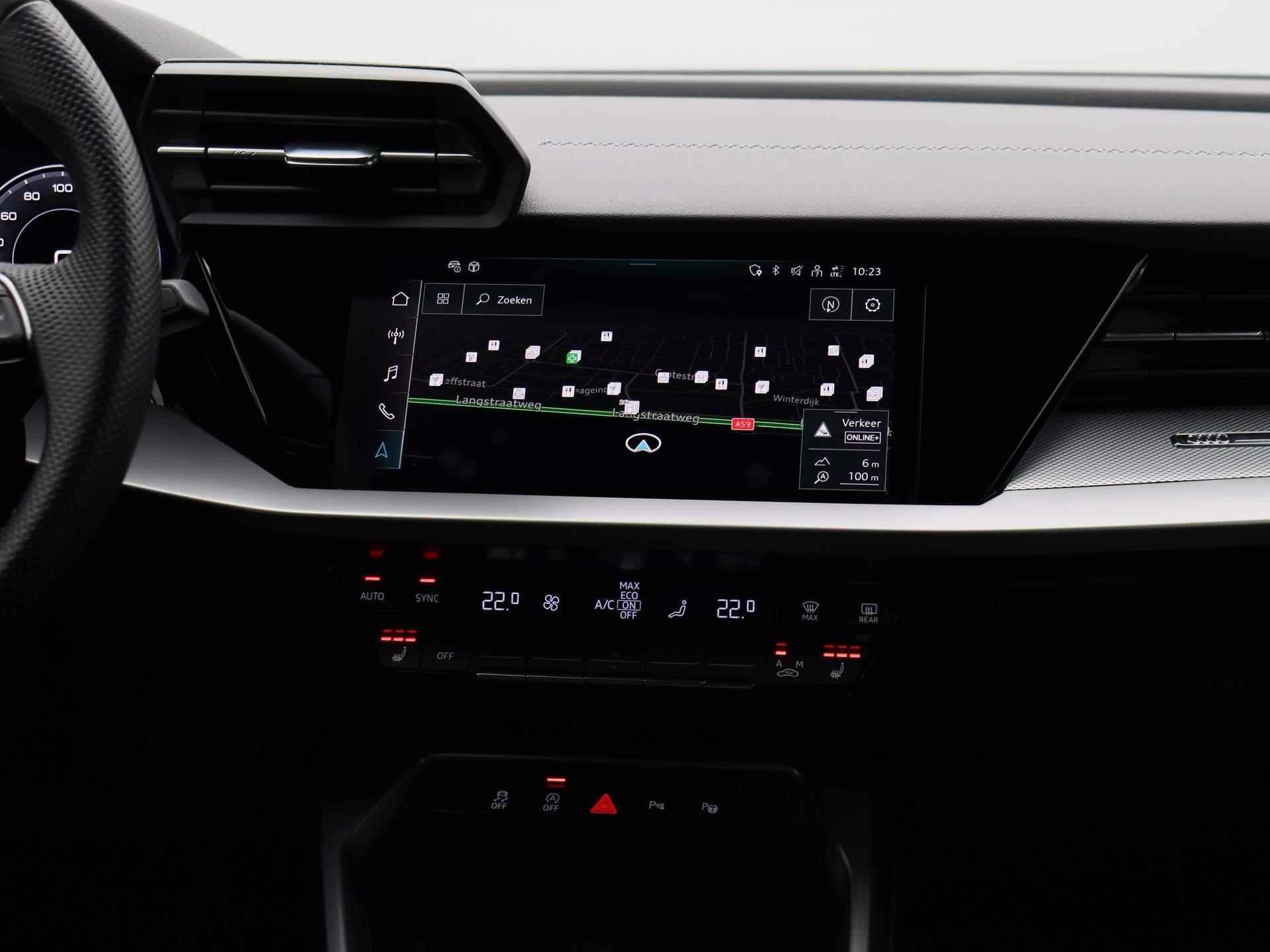 Audi A3 Sportback 30 TFSI S edition 110 PK | S-line exterieur | S-line interieur | Automaat | Navigatie | Adaptive Cruise Control | Parkeersensoren | Stoelverwarming | Lichtmetalen velgen | Climate Control | Audi Sound System | Fabrieksgarantie | - 9/46