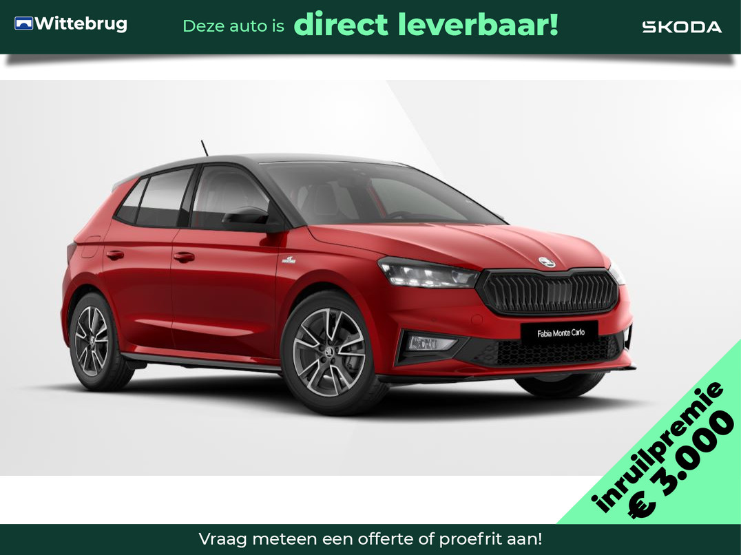 Škoda Fabia 1.0 TSI DSG Monte Carlo Zwart dak