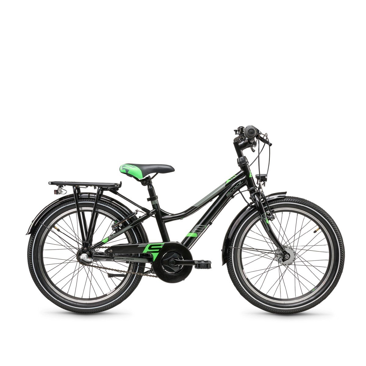 Scool Urban steel ltd 20 3-Speed Jongens Black/Neon Green 20 inch 2024