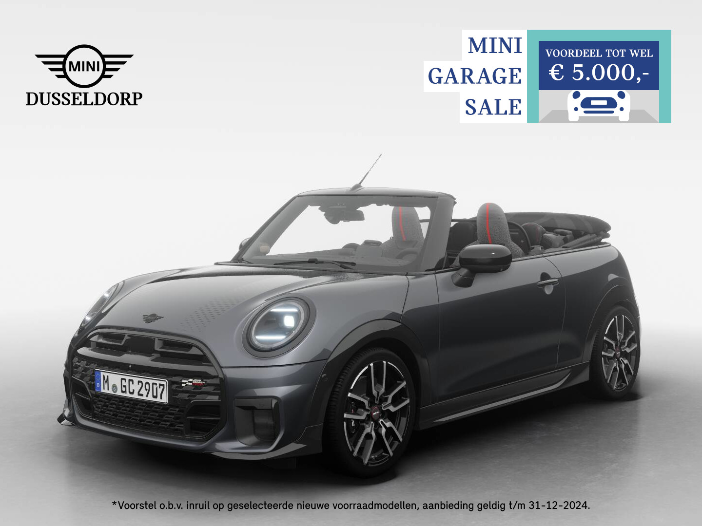 MINI Cooper Cabrio S John Cooper Works Pakket XL PRIVATE LEASE EUR 954,- (48 mnd/10.000 km)