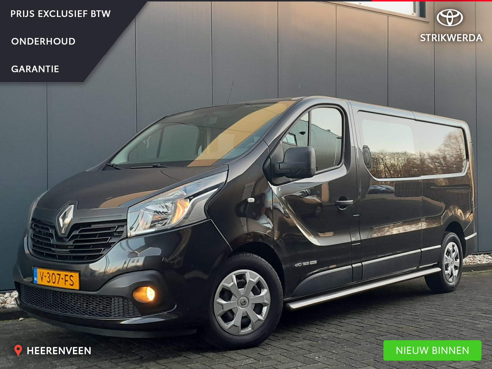 Renault Trafic DUBBEL CABINE MARGE 125pk 1.6 dCi T29 L2H1 DC|Airco|Cruise|Side-Bars GEEN BTW