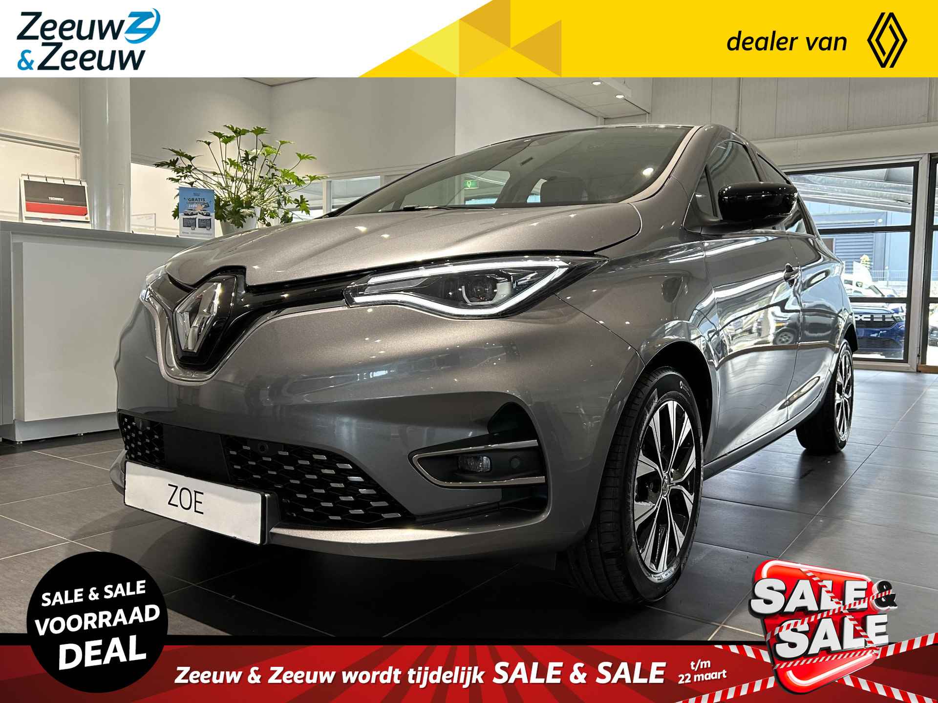 Renault ZOE R135 Evolution 52 kWh 1x Speciaal geselecteerde nieuwe voorraad auto met EXTRA hoge Zeeuw &  Zeeuw korting van maar liefst €6313,- | Maar verkocht = ook echt weg!