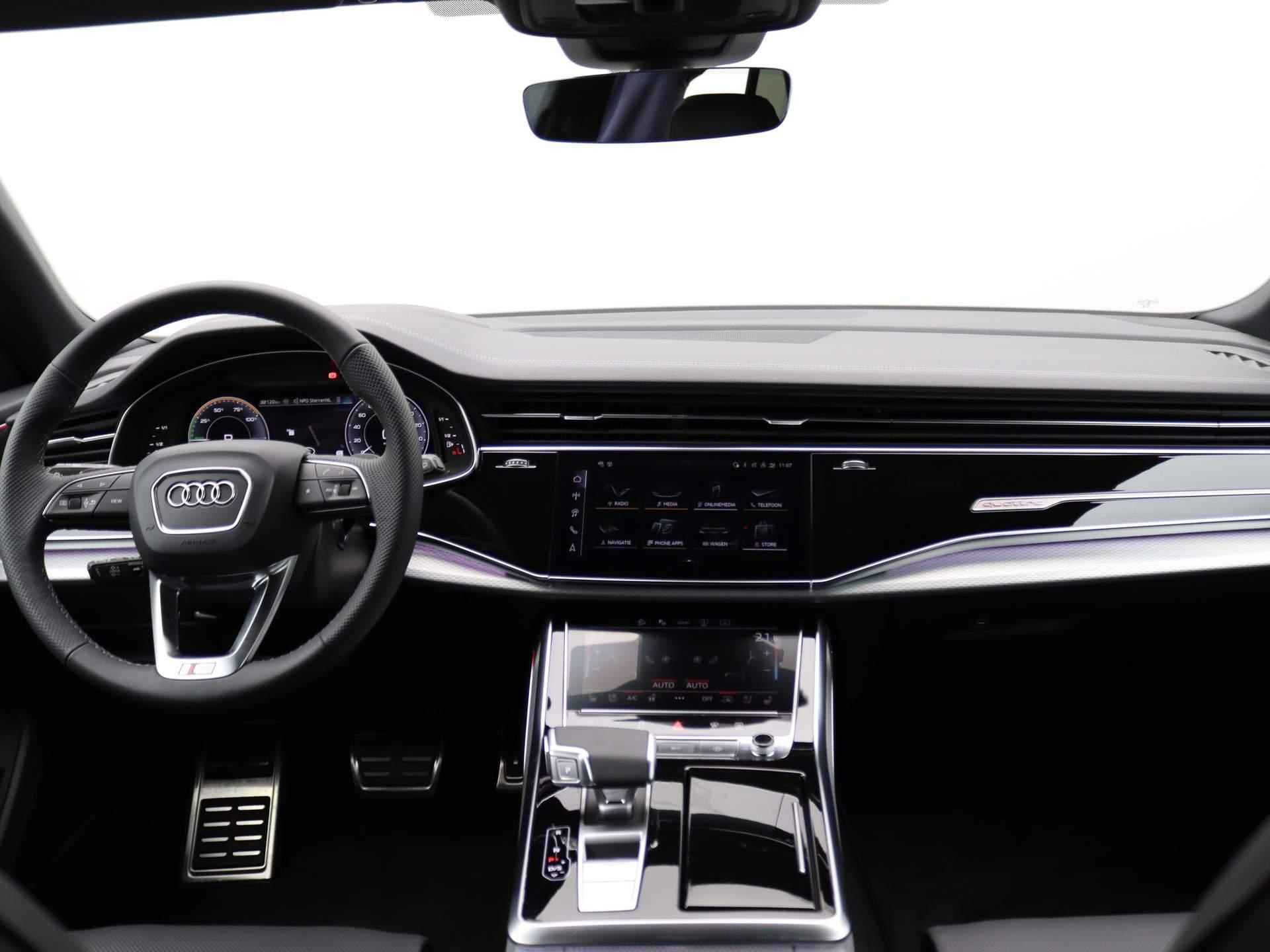 Audi Q8 55 TFSI e quattro Pro Line S 394PK Tiptronic Advanced Onderstel, Panoramadak, 360 gr. camera, trekhaak, leder, Laser-led, Bang&Olufsen, head-up, stoelventilatie, luchtvering, 23" lichtmetaal - 17/63