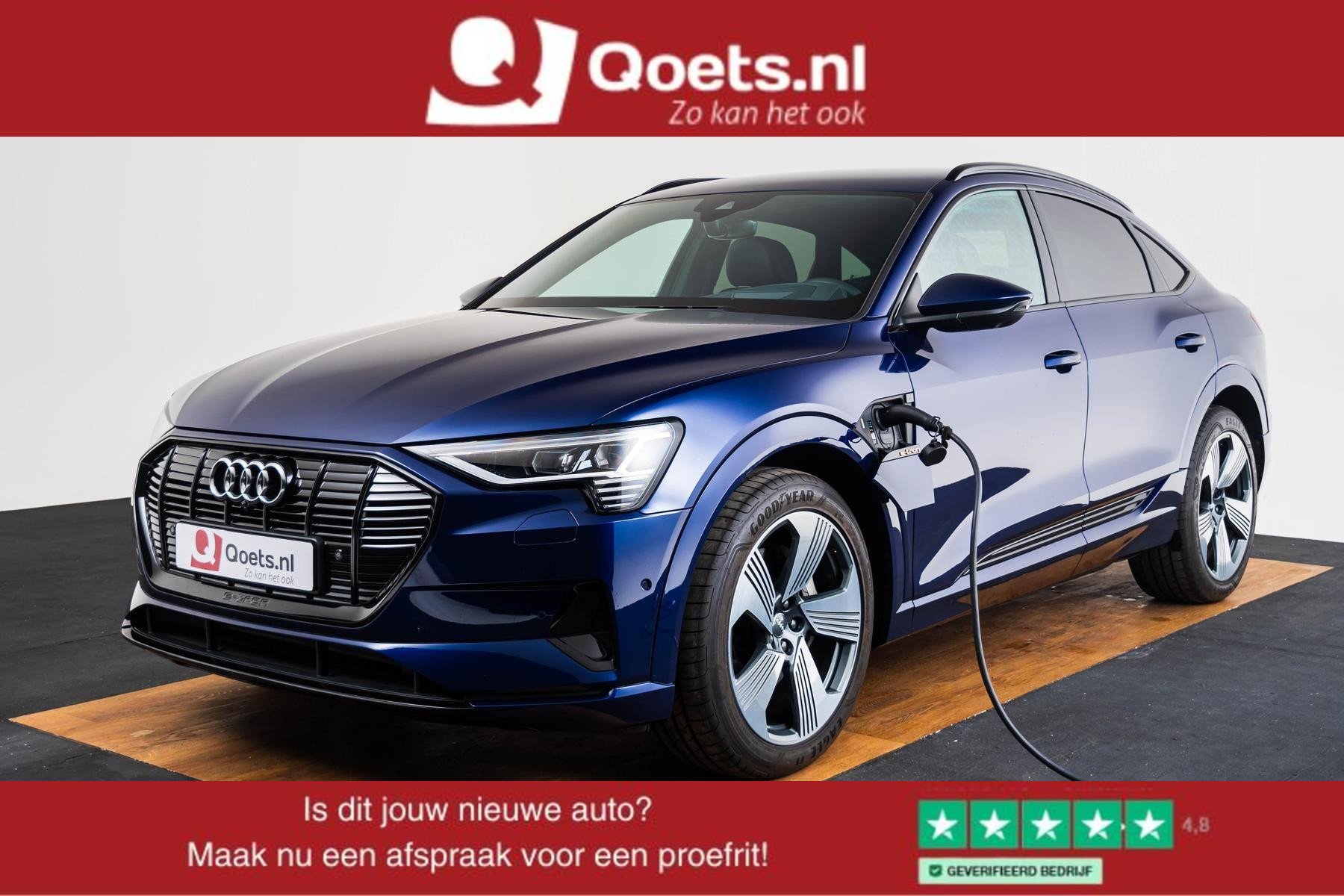 Audi e-tron Sportback 55 quattro Business edition 95 kWh Trekhaak - S-line interieur - 360° cameras - head up - Stoelverwarming voor/achter - Verkeersbordherkenning - Comfortsleutel - Privacy glas -