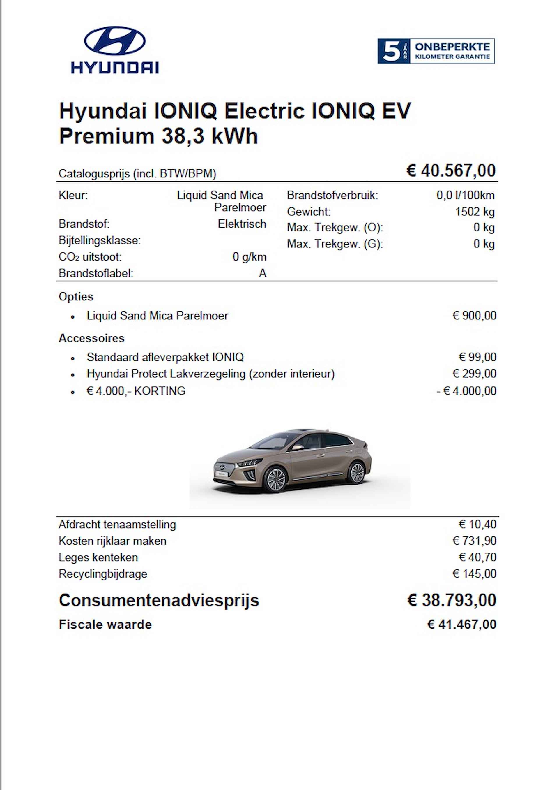 Hyundai Ioniq EV 136PK AUTOMAAT PREMIUM RIJKLAAR - 6/7