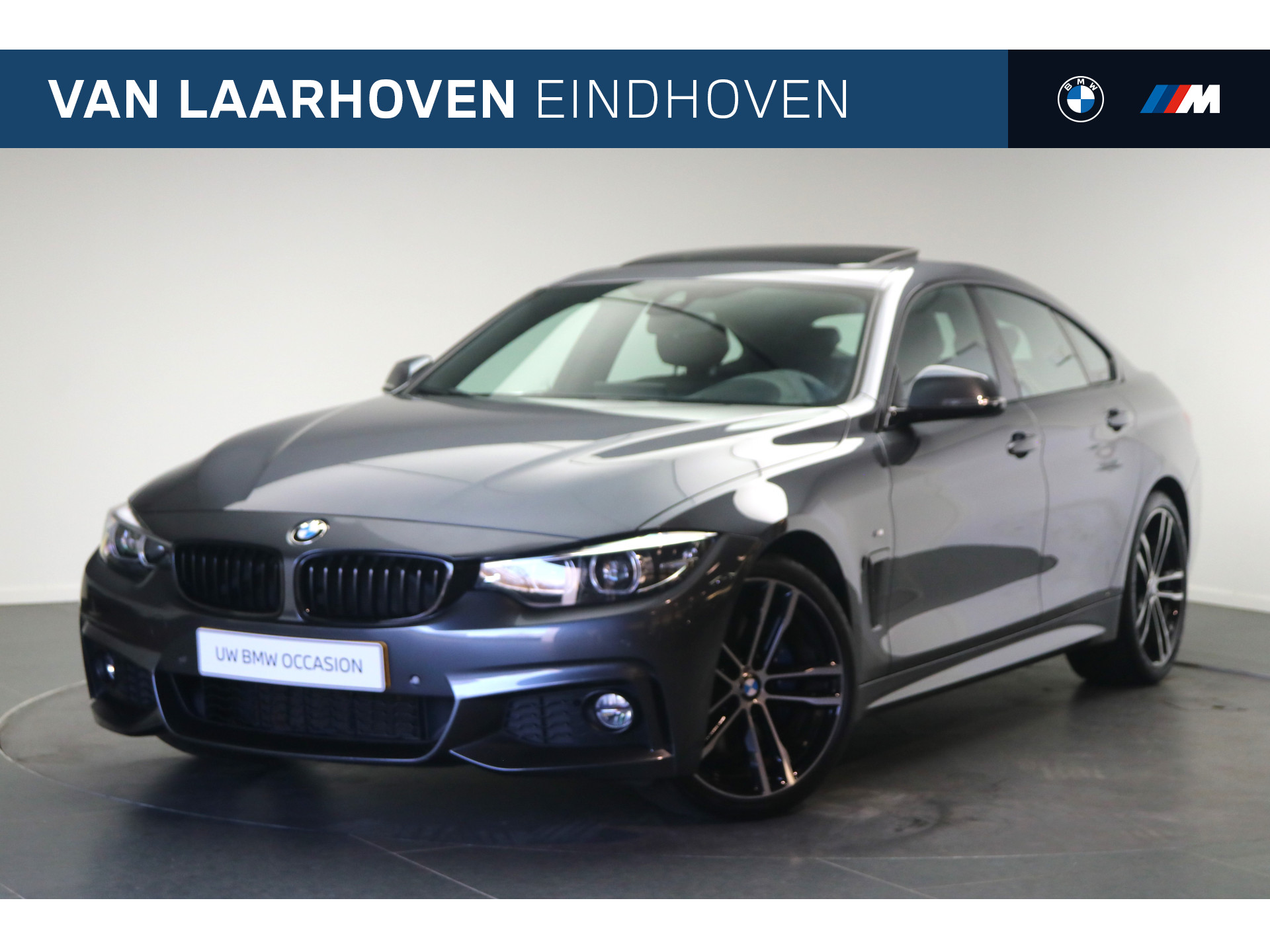 BMW 4 Serie Gran Coupé 420i High Executive M Sport Automaat / Schuif-kanteldak / Achteruitrijcamera / Sportstoelen / Head-Up / Park Assistant / Stoelverwarming