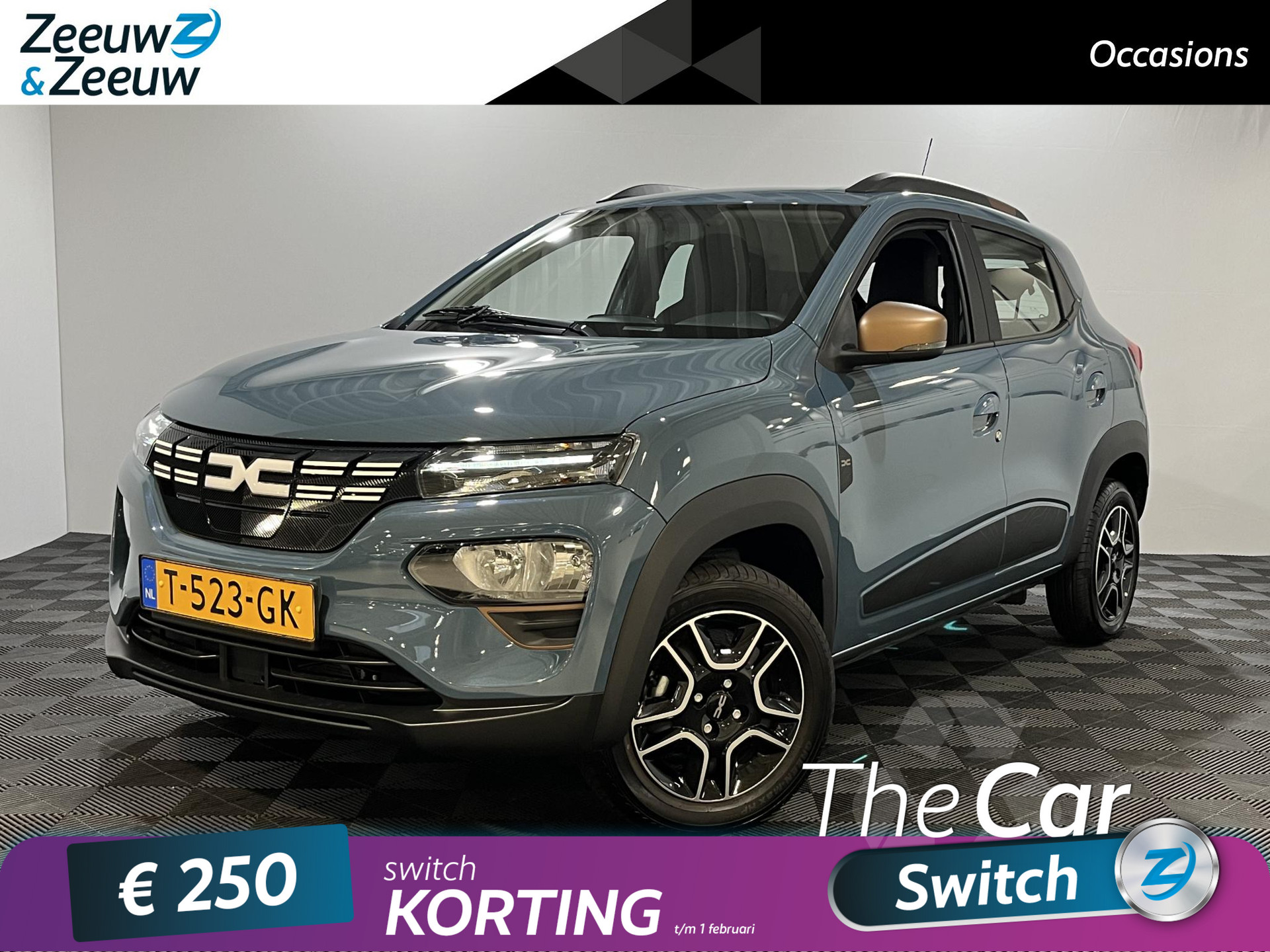 Dacia Spring Extreme 27 kWh Automaat | DC Lader | Camera | Apple CarPlay/Android Auto | Lichtmetalen Velgen | Airco | Licht Sensor |