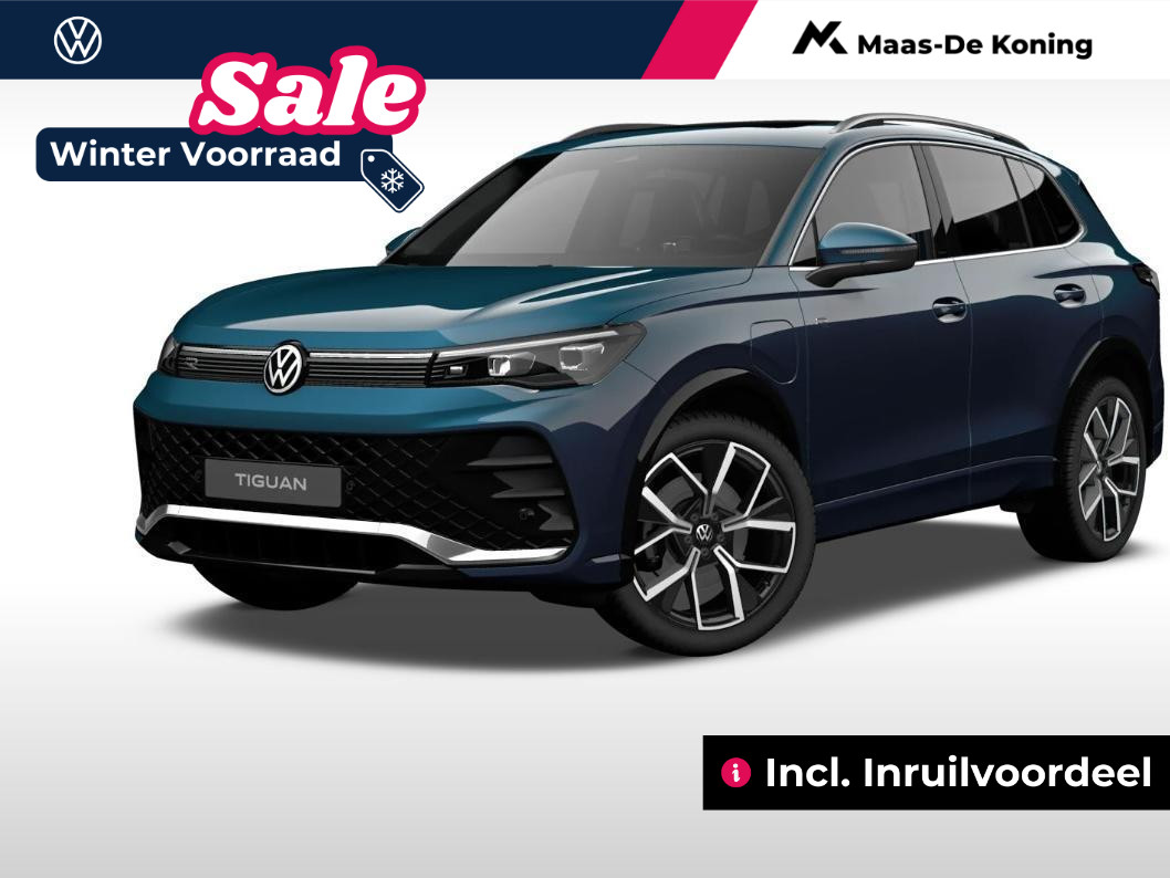 Volkswagen Tiguan R-Line-Edition 1.5 eHybrid 204 pk 6 versn.DSG  · Blackstyle pakket · Comfort pakket · Trekhaak incl. aanhangermanoeuvreerhulp (trailer assist) · Incl. inruilvoordeel ·