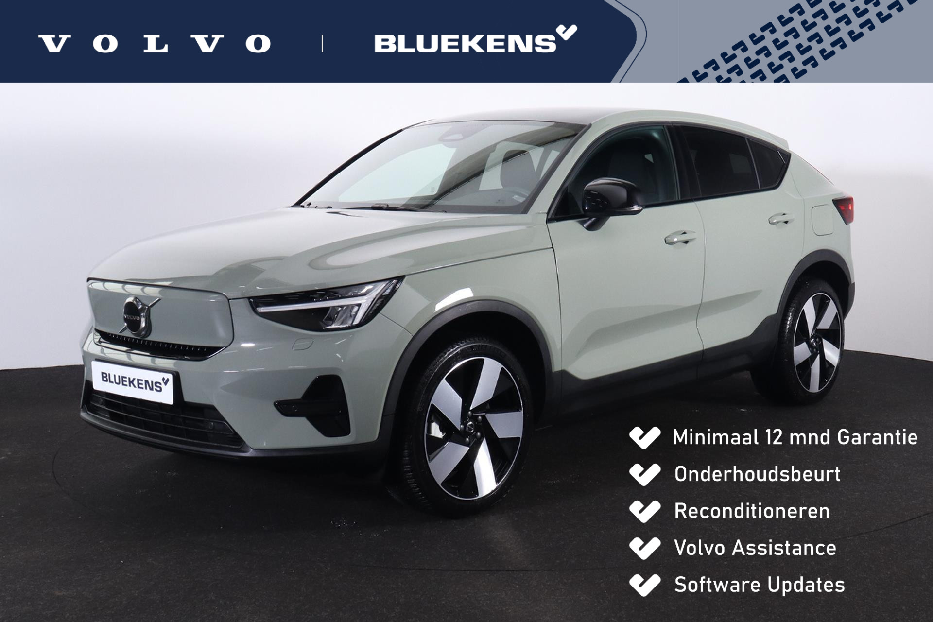 Volvo C40 Recharge Twin Plus - Panoramadak - Parkeercamera achter - Verwarmde voorstoelen, stuur & achterbank - Parkeersensoren voor & achter - Warmtepomp - Draadloze tel. lader - Cruise control - Extra getint glas - Elektr. inklapbare trekhaak - 20' LMV