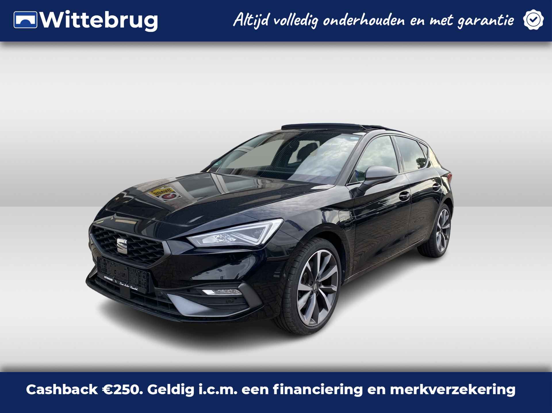 SEAT Leon 1.4 TSI eHybrid PHEV FR / AUTOMAAT/ PANO/ CAMERA/ PARK. SENSOREN/ DODE HOEK/ LED/ MEMORY SEATS/ KEYLESS/ STUUR VERWARM./ ADAPT. CRUISE/ APP CONNECT/ NAVI/ CLIMA/ DAB/ - 1/31