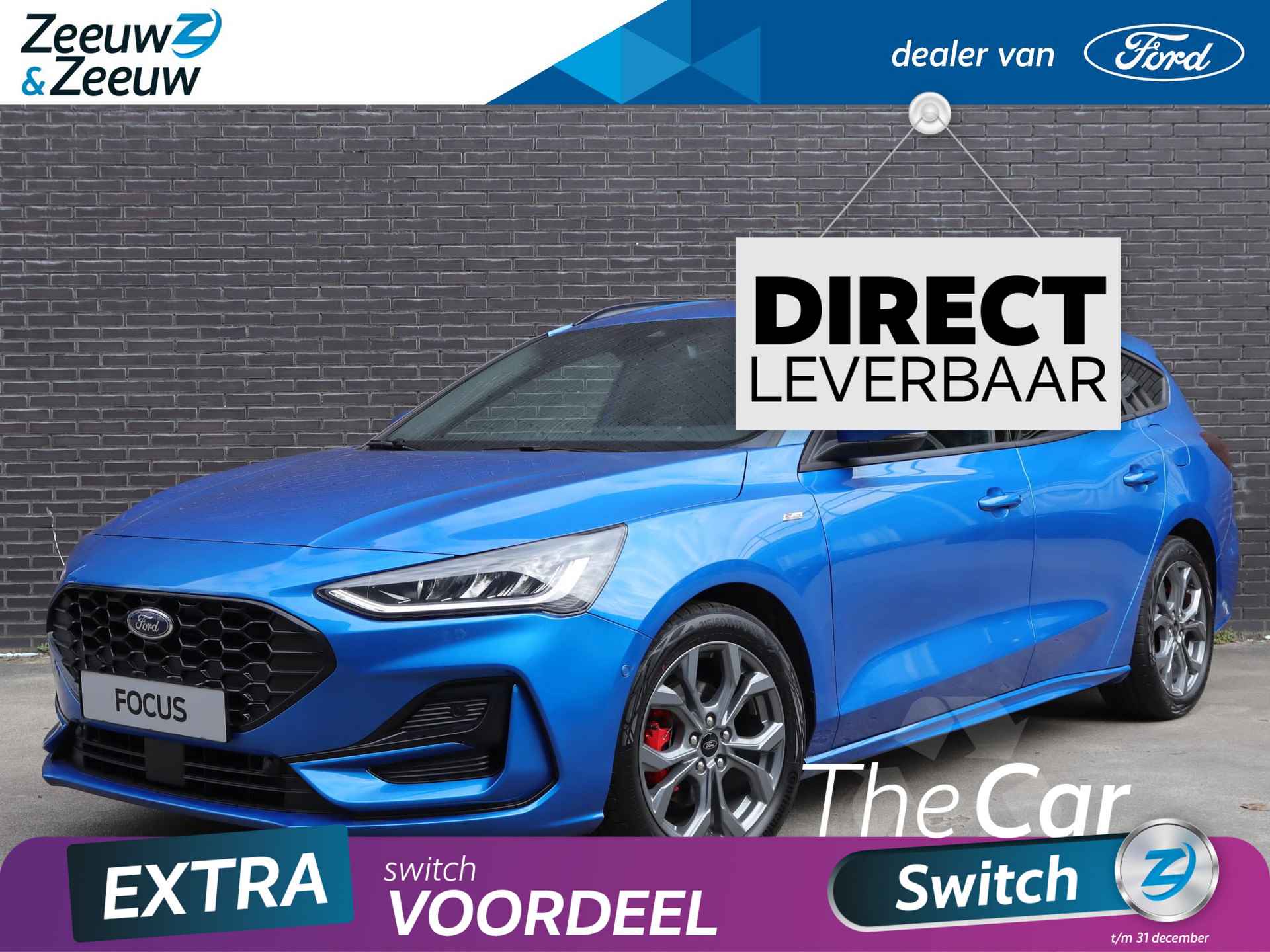 Ford Focus Wagon 1.0 EcoBoost Hybrid ST Line X 125pk | €3.500.- korting | Stoel- stuur en voorruitverwarming | Lederen bekleding | BLISS | Adaptieve cruise control | Direct leverbaar - 1/48