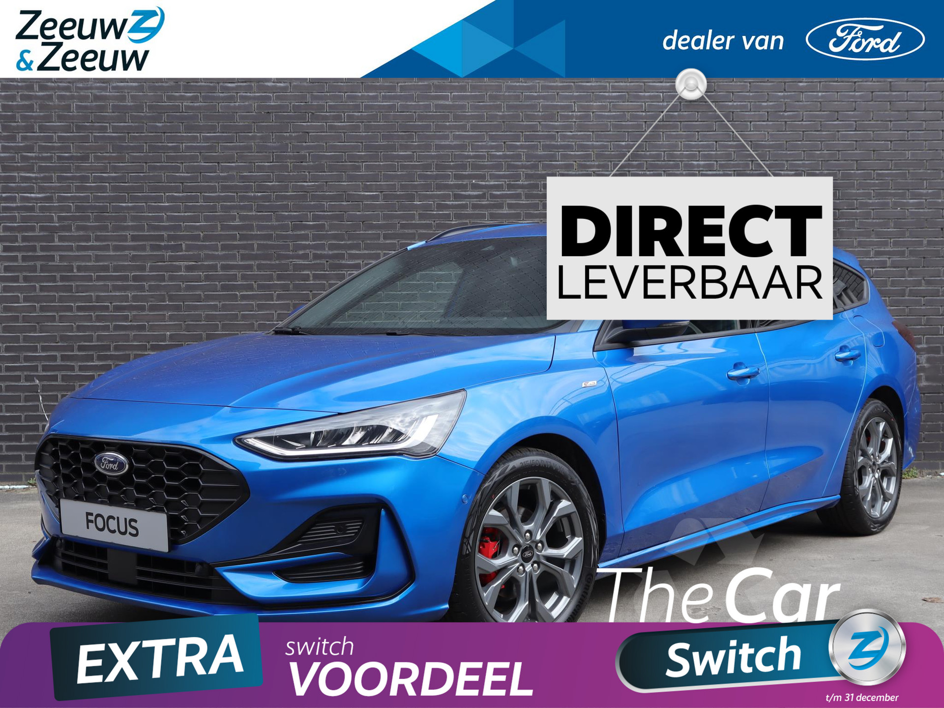 Ford Focus Wagon 1.0 EcoBoost Hybrid ST Line X 125pk | €3.500.- korting | Stoel- stuur en voorruitverwarming | Lederen bekleding | BLISS | Adaptieve cruise control | Direct leverbaar