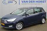 Ford Grand C-Max 1.0-125pk Titanium. Correct nette, ruime, comfortabele en goed onderhouden MPV, slechts 40.000km ! Volautm. airco dual, stoel-, stuur- en voorraamverwarming, camera, panoramadak, cruise control, navigatie, telefoonvoorb.