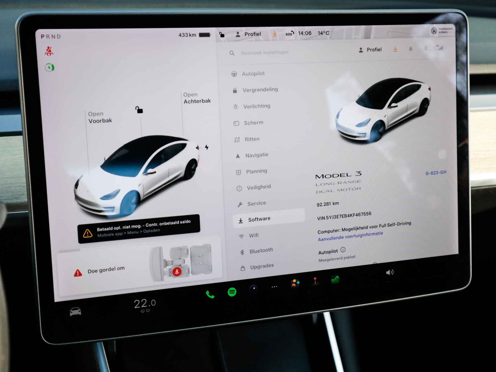 Tesla Model 3 Long Range AWD 75 kWh (461 PK) 1e-Eig, Tesla-Dealer-Onderh, 12-Mnd-BOVAG, NL-Auto, Leer, Panoramadak, Autopilot, Keyless-Entry/Start, Achteruitrijcamera, Parkeersensoren-V+A, Stoelverwarming-V+A, Premium-Audio, Bluetooth, Licht-Zicht-Pakket, Lm-Velgen-18Inch, Privacy-Glas - 15/39