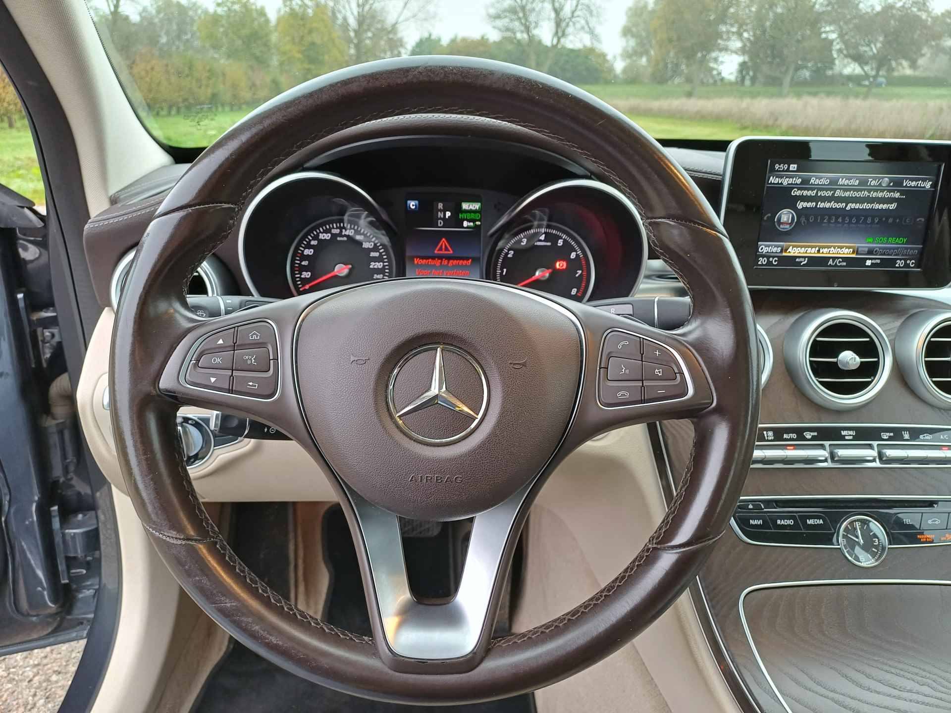 Mercedes-Benz C-Klasse 350 e Exclusive /Hybride/NL/Pano/Beige leer/Hout/Camera/ - 42/50