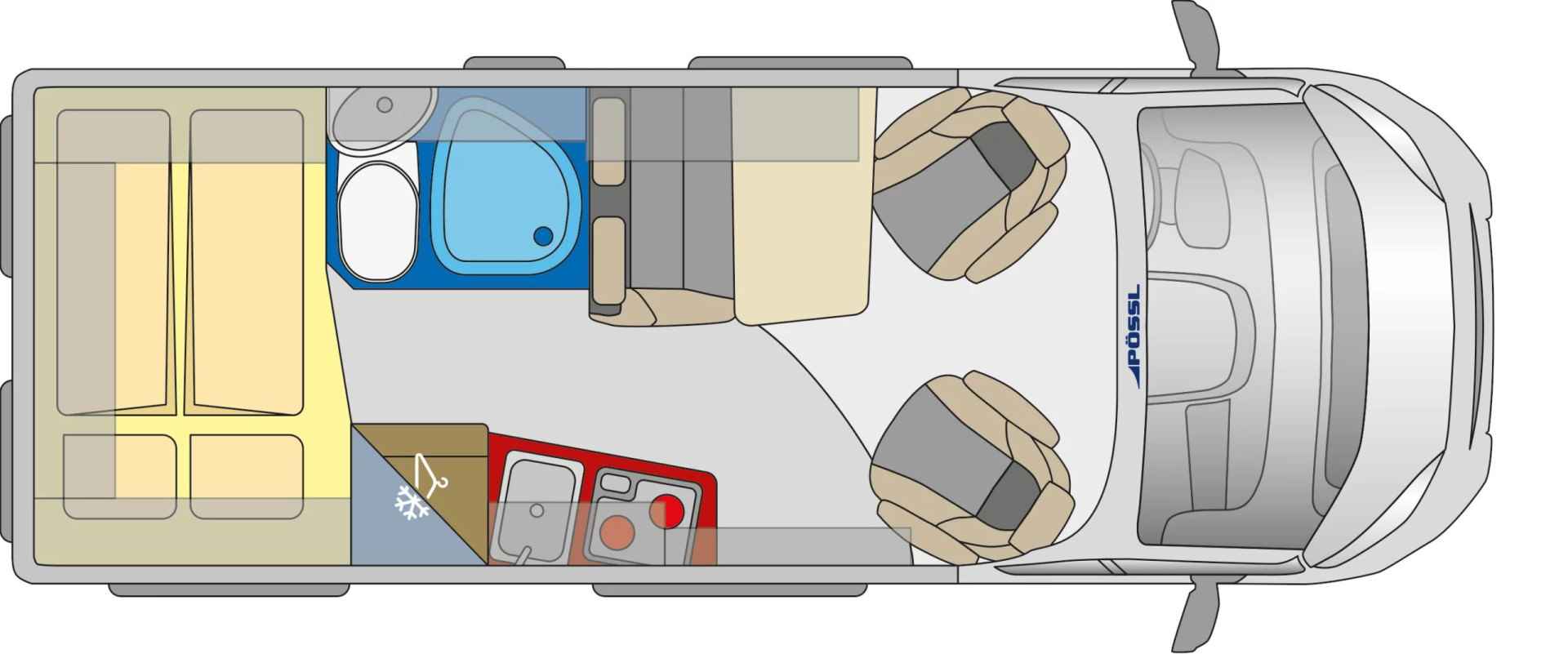 Pössl 2Win Plus 600 D-line 140 pk AUTOMAAT 9-Traps Euro6 Fiat Ducato 3X NIEUWE BUSCAMPER **Slechts 6 meter/Groot dwarsbed/4 zitplaatse - 5/60