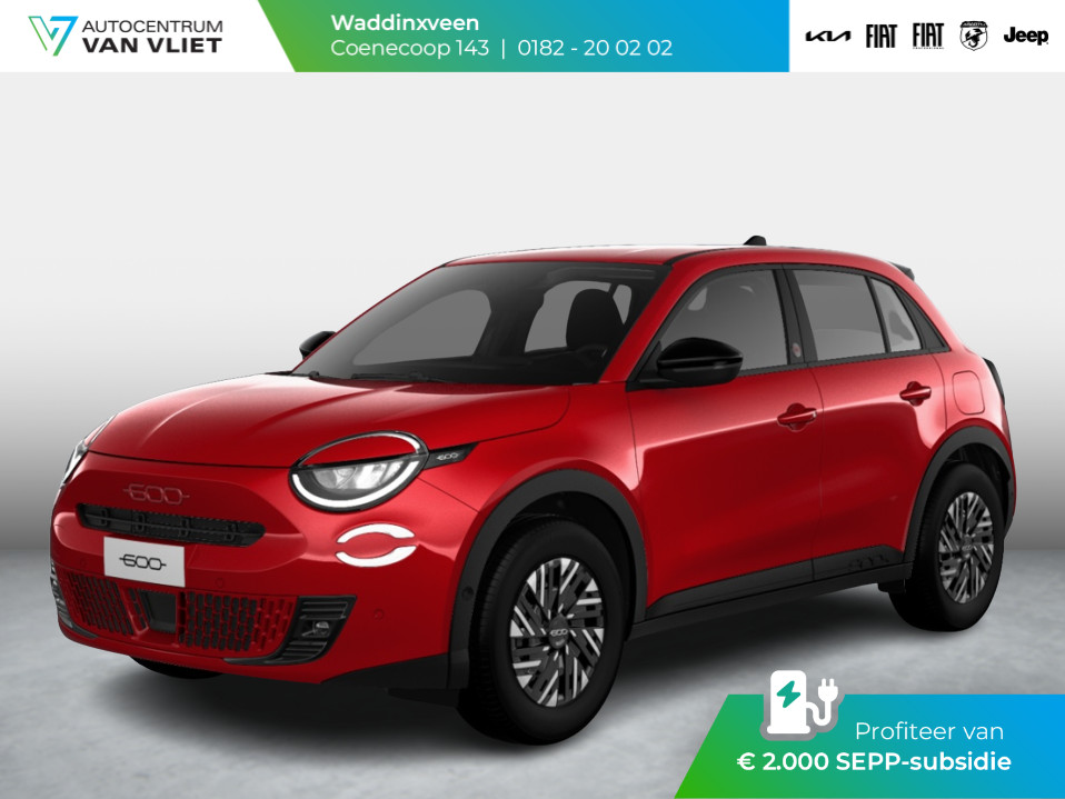 Fiat 600e RED 54 kWh | Clima | Cruise | LED | PDC | Apple Carplay | Subsidie € 2.000,- *