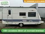 HOBBY DE LUXE EASY 440 VOORTENT + DWARSBED + FIETSENDRAGER